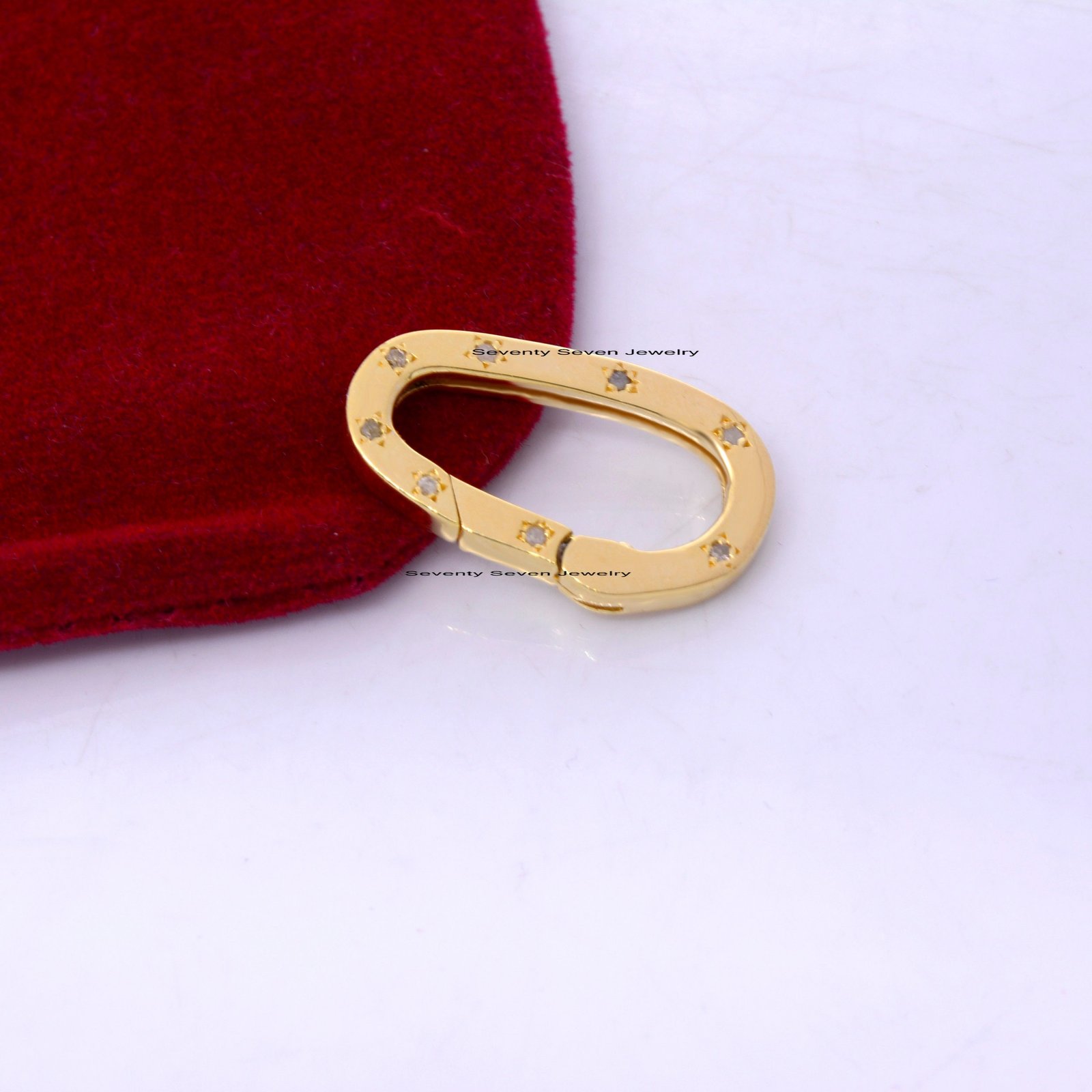 925 Silver Charm Enhancer: Gemstone Spring Lock, Thick Link - View 4 - Seventy Seven Jewelry | SKU: SSMJP702-SLYGDI-V2026,SSM 925 Silver Charm Enhancer: Gemstone Spring Lock, Thick Link - View 4 - Seventy Seven Jewelry | SKU: SSMJP702-SLYGDI-V2026,SSM