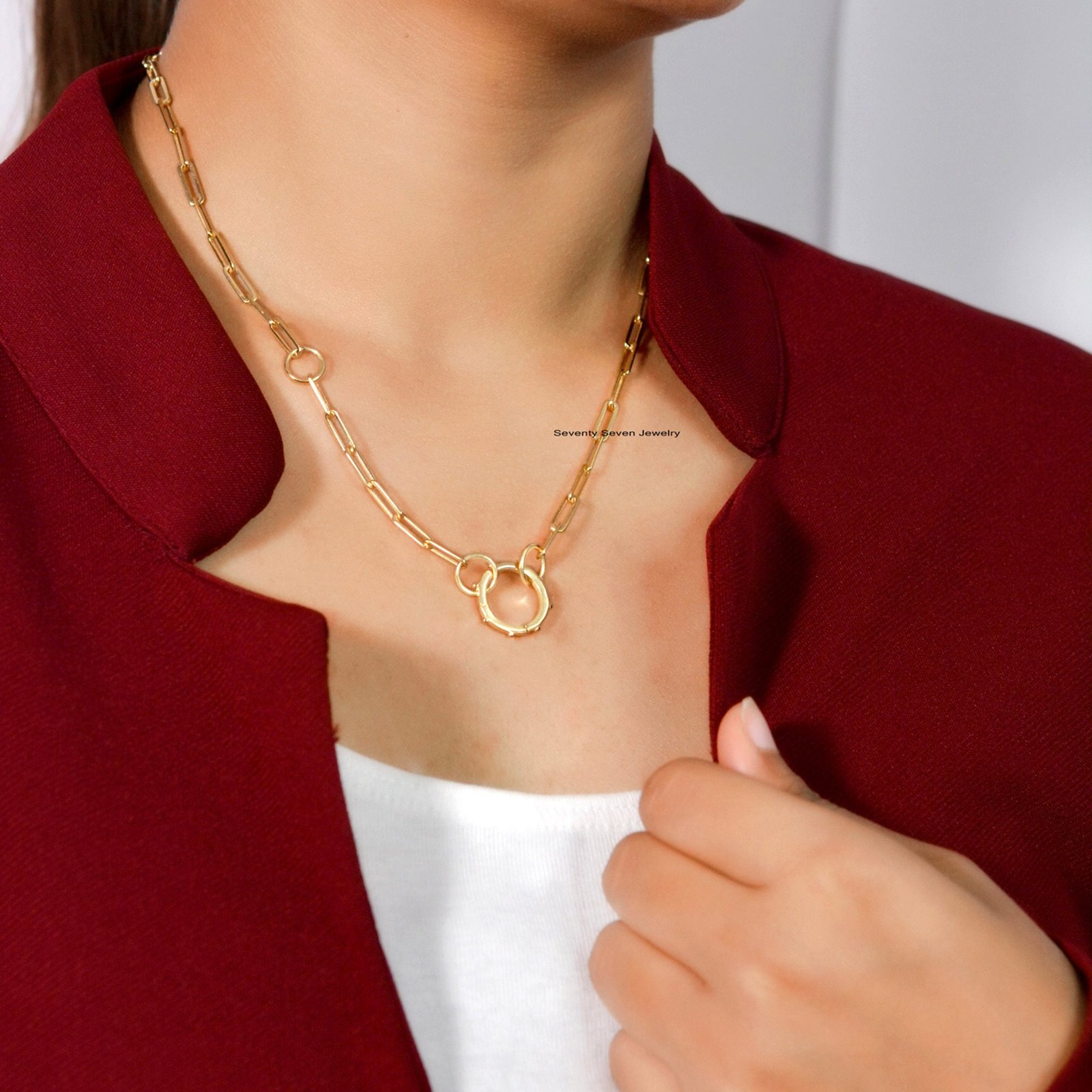 925 Silver Charm Holder Necklace: Round Ball Enhancer (12/15MM) - Seventy Seven Jewelry | SKU: SSMJP448-SLYG-2026 925 Silver Charm Holder Necklace: Round Ball Enhancer (12/15MM) - Seventy Seven Jewelry | SKU: SSMJP448-SLYG-2026