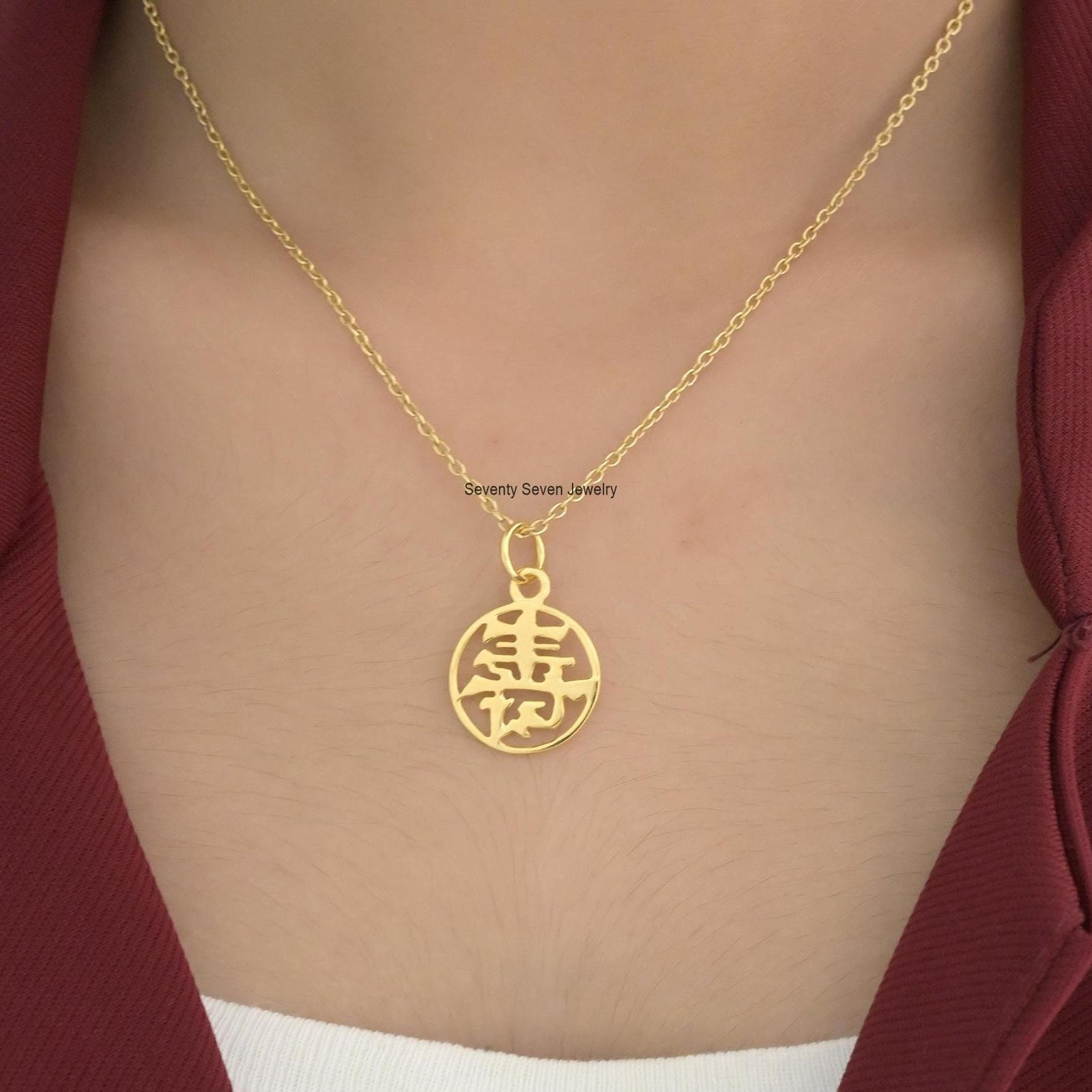 925 Silver Chinese Name Pendant: Custom Long Life Charm - Seventy Seven Jewelry | SKU: SSMJP569-SLYG-2026 925 Silver Chinese Name Pendant: Custom Long Life Charm - Seventy Seven Jewelry | SKU: SSMJP569-SLYG-2026