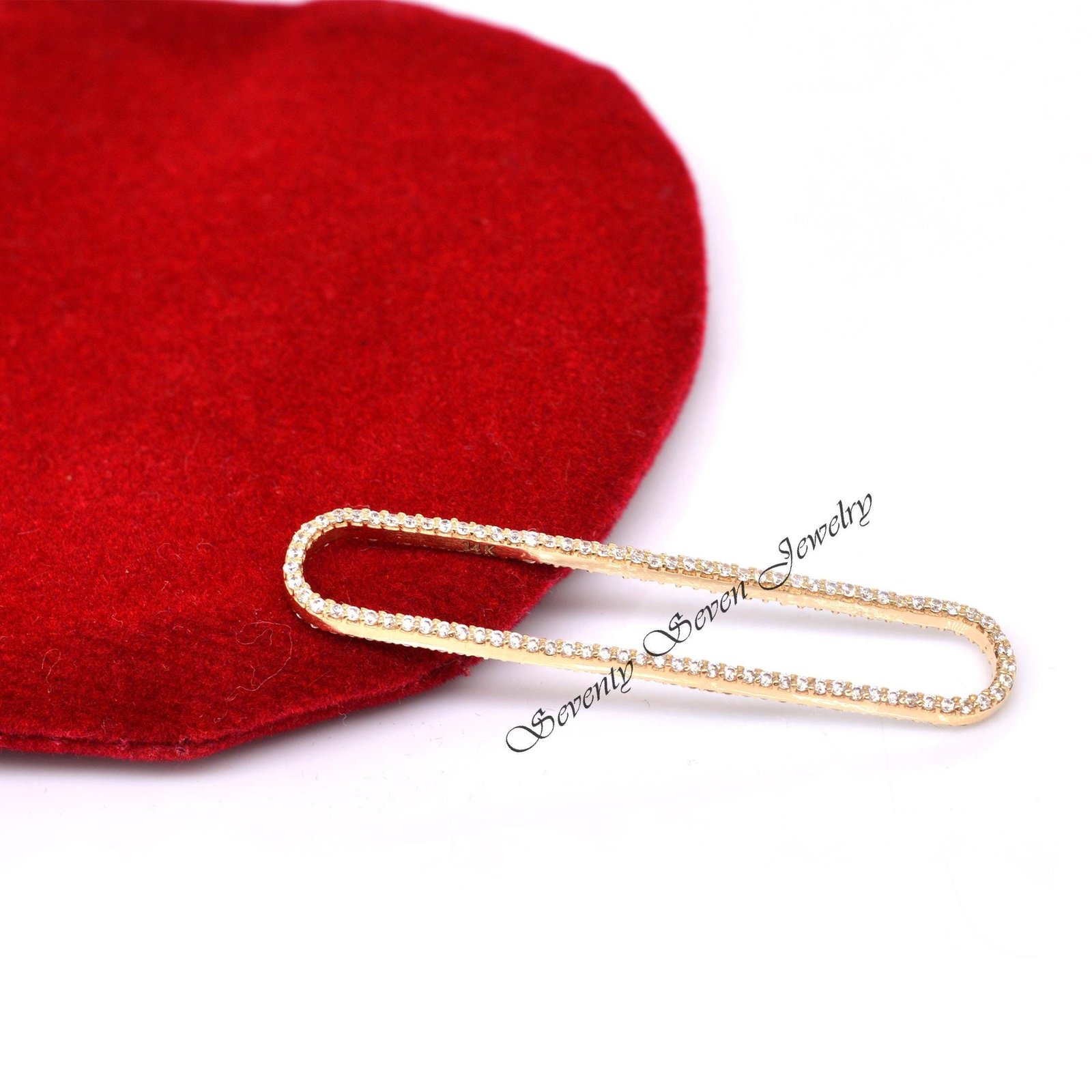 925 Silver CZ Oval Enhancer Lock: Long Pendant Connector (48x9mm) - View 4 - Seventy Seven Jewelry | SKU: SSMJF94-SLYGCZ-2026 925 Silver CZ Oval Enhancer Lock: Long Pendant Connector (48x9mm) - View 4 - Seventy Seven Jewelry | SKU: SSMJF94-SLYGCZ-2026