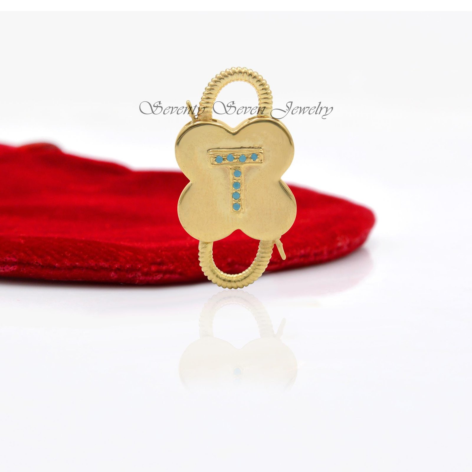 925 Silver Diamond Initial Padlock Necklace: Personalized Letter Gemstone Pendant - Seventy Seven Jewelry | SKU: SSMJP25-SLYG 925 Silver Diamond Initial Padlock Necklace: Personalized Letter Gemstone Pendant - Seventy Seven Jewelry | SKU: SSMJP25-SLYG