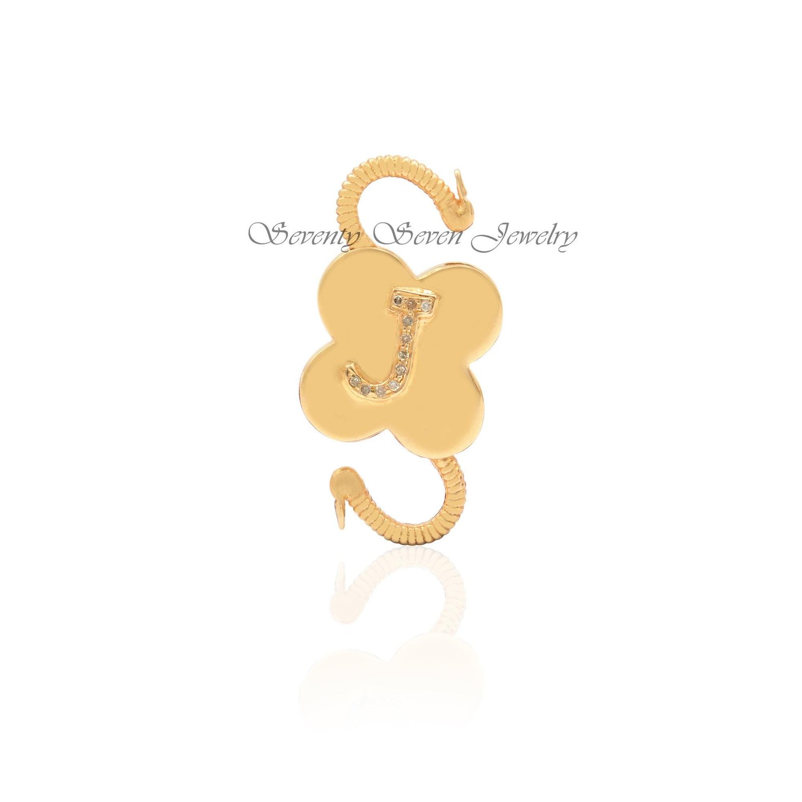 925 Silver Diamond Initial Padlock Necklace: Personalized Letter Gemstone Pendant - View 4 - Seventy Seven Jewelry | SKU: SSM 925 Silver Diamond Initial Padlock Necklace: Personalized Letter Gemstone Pendant - View 4 - Seventy Seven Jewelry | SKU: SSM