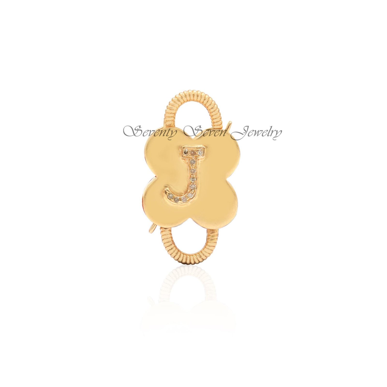 925 Silver Diamond Initial Padlock Necklace: Personalized Letter Gemstone Pendant - View 5 - Seventy Seven Jewelry | SKU: SSM 925 Silver Diamond Initial Padlock Necklace: Personalized Letter Gemstone Pendant - View 5 - Seventy Seven Jewelry | SKU: SSM