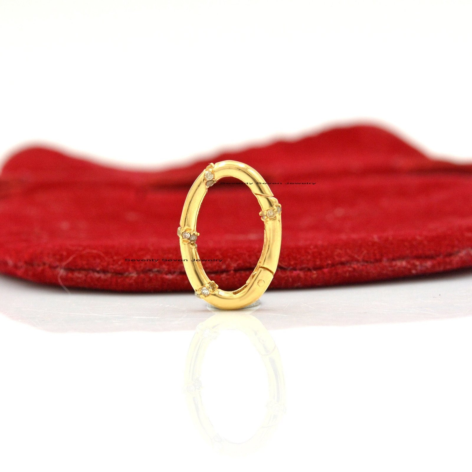 925 Silver Diamond Oval Charm Holder: Multi- Enhancer (20 MM) - Seventy Seven Jewelry | SKU: SSMJP755-SLYGDI-V2026 925 Silver Diamond Oval Charm Holder: Multi- Enhancer (20 MM) - Seventy Seven Jewelry | SKU: SSMJP755-SLYGDI-V2026