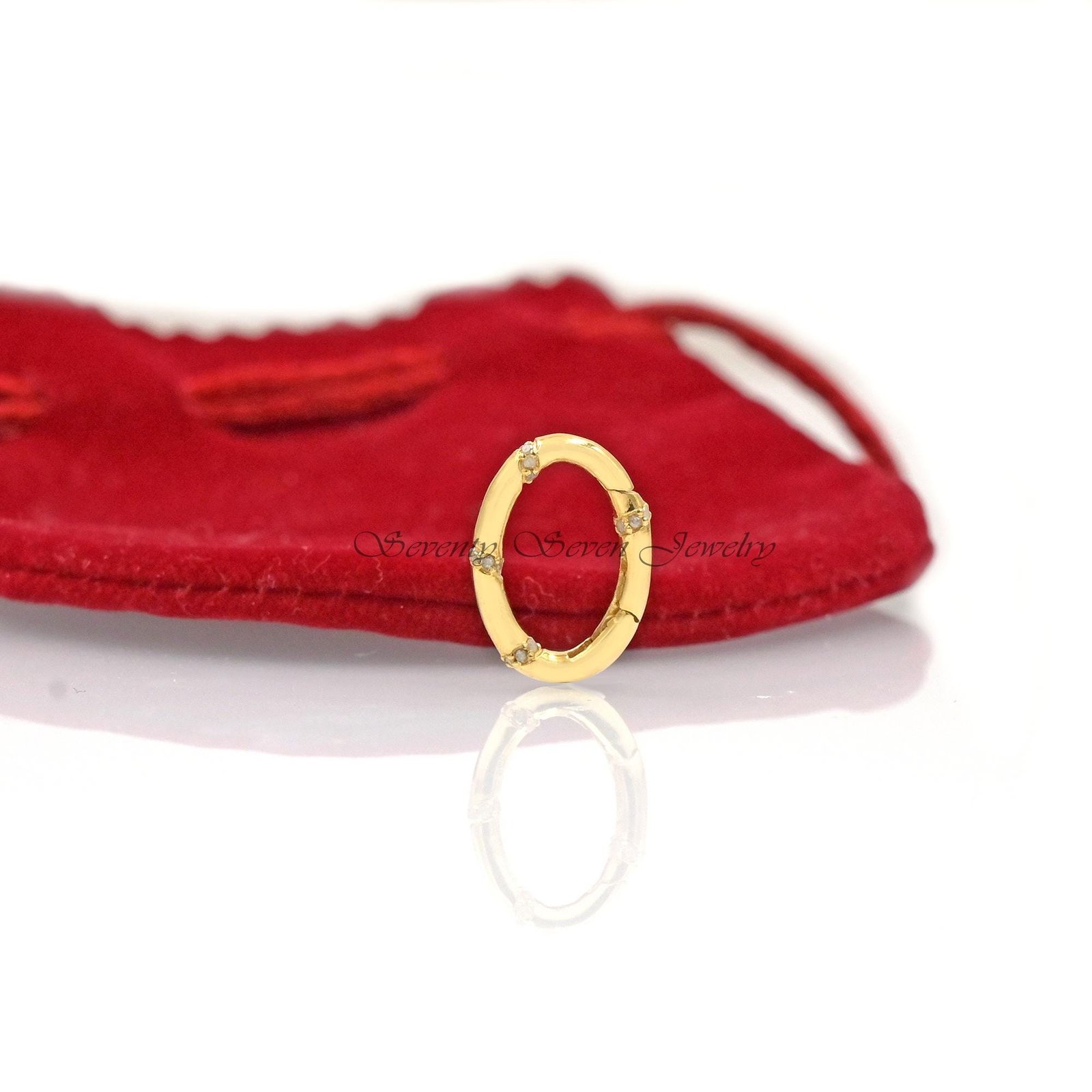 925 Silver Diamond Oval Charm Holder: Multi- Enhancer (20 MM) - View 5 - Seventy Seven Jewelry | SKU: SSMJP755-SLYGDI-V2026 925 Silver Diamond Oval Charm Holder: Multi- Enhancer (20 MM) - View 5 - Seventy Seven Jewelry | SKU: SSMJP755-SLYGDI-V2026