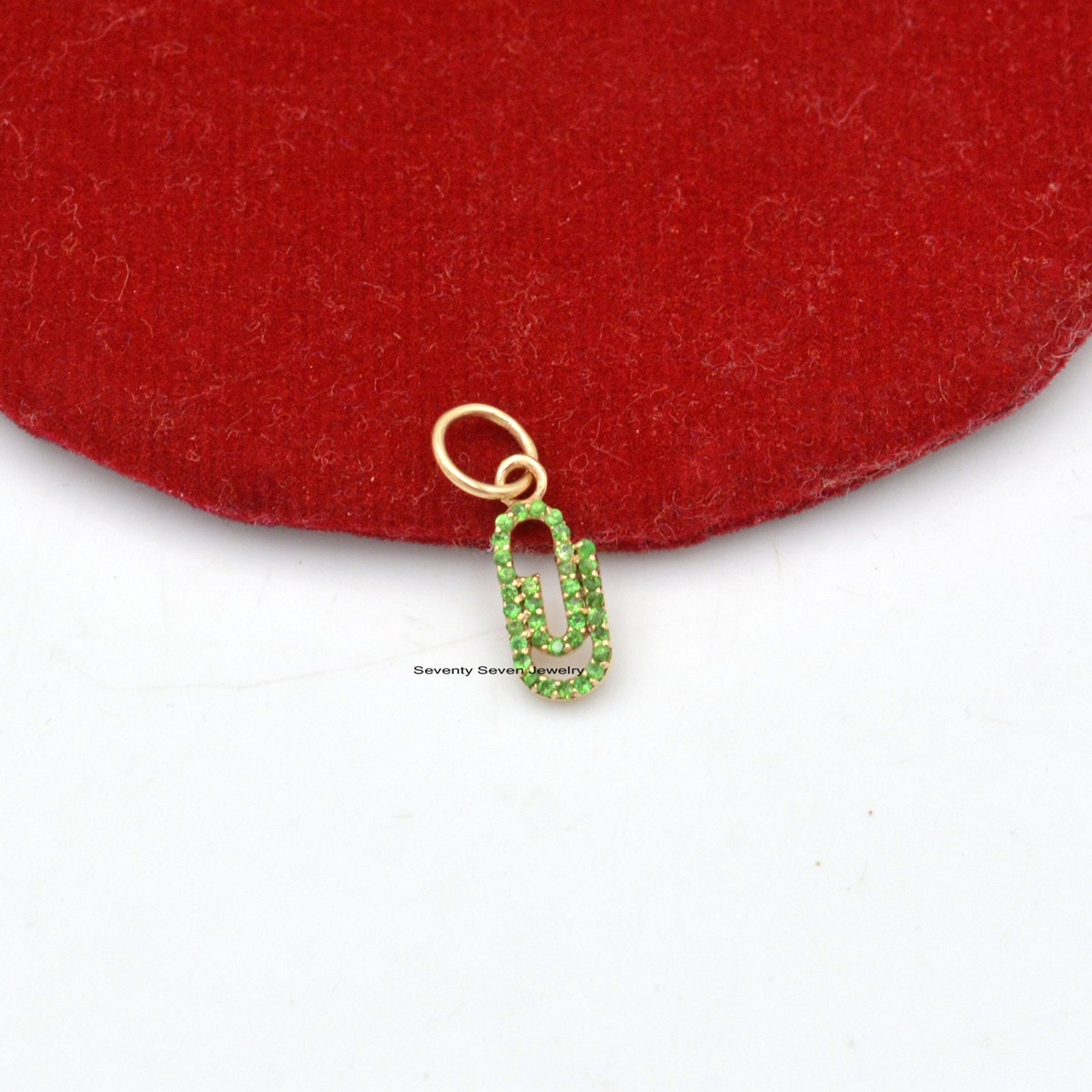 925 Silver Diamond Paper Clip Pendant: Designer Charm Enhancer - View 6 - Seventy Seven Jewelry | SKU: SSMJP682-SLYGDI,SSMJP6 925 Silver Diamond Paper Clip Pendant: Designer Charm Enhancer - View 6 - Seventy Seven Jewelry | SKU: SSMJP682-SLYGDI,SSMJP6
