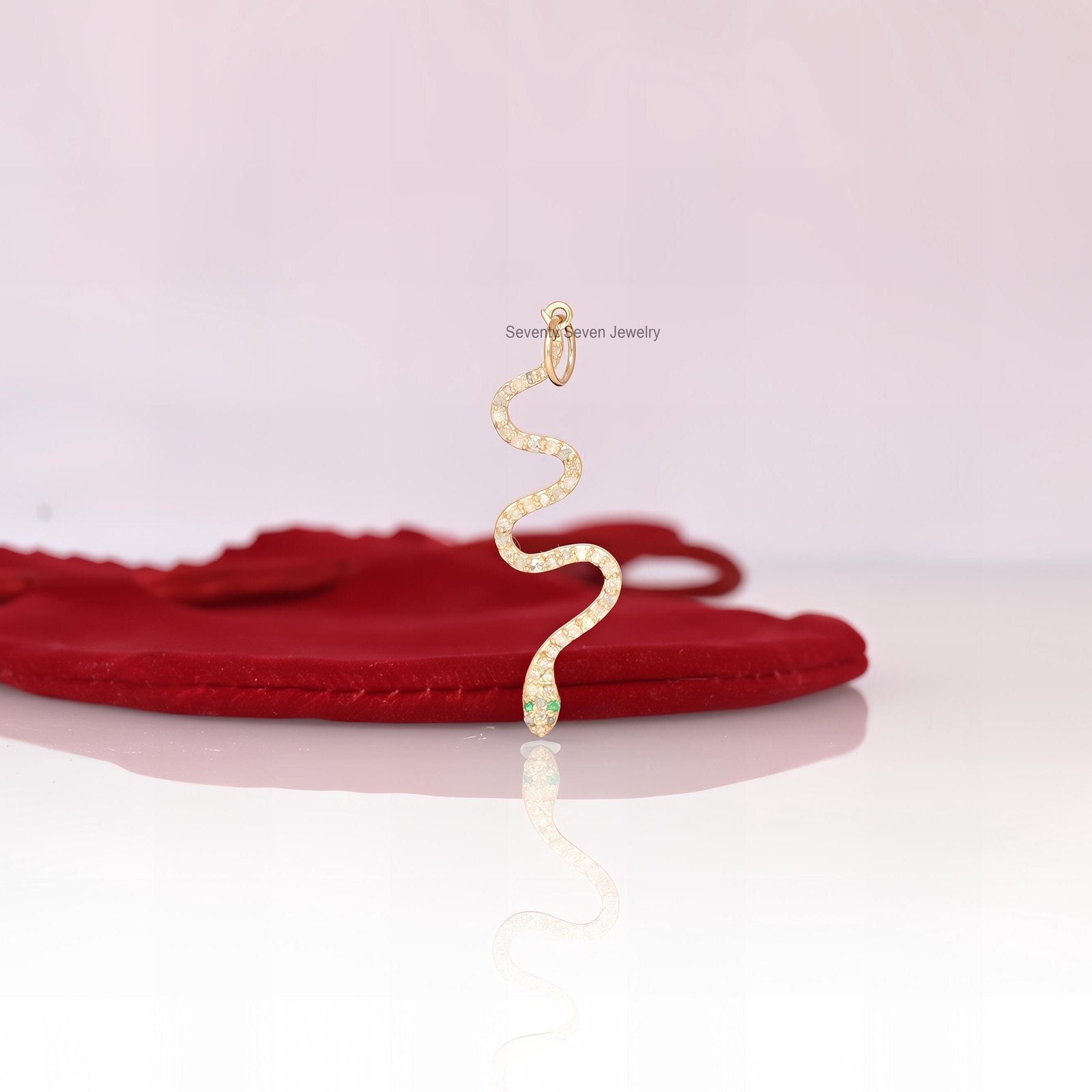 925 Silver Diamond & Ruby Snake Pendant: Rolo Chain Necklace - Seventy Seven Jewelry | SKU: SSMJP64-SLYGDIRU-N32-16I-P,SSMJP6 925 Silver Diamond & Ruby Snake Pendant: Rolo Chain Necklace - Seventy Seven Jewelry | SKU: SSMJP64-SLYGDIRU-N32-16I-P,SSMJP6