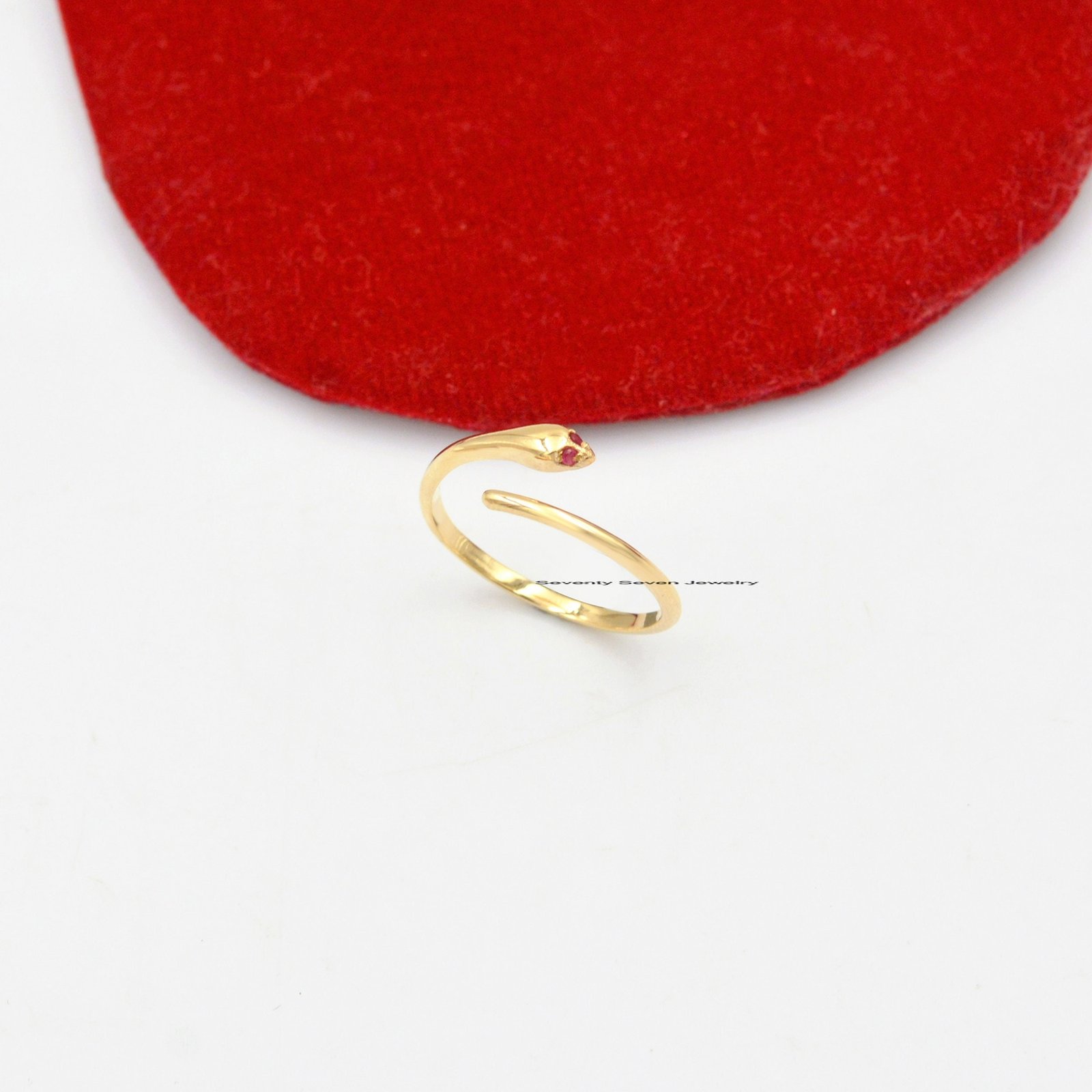 925 Silver Diamond Snake Ring: Dainty Serpent Open Band - View 5 - Seventy Seven Jewelry | SKU: SSMJR03-SLYGDI-2026 925 Silver Diamond Snake Ring: Dainty Serpent Open Band - View 5 - Seventy Seven Jewelry | SKU: SSMJR03-SLYGDI-2026