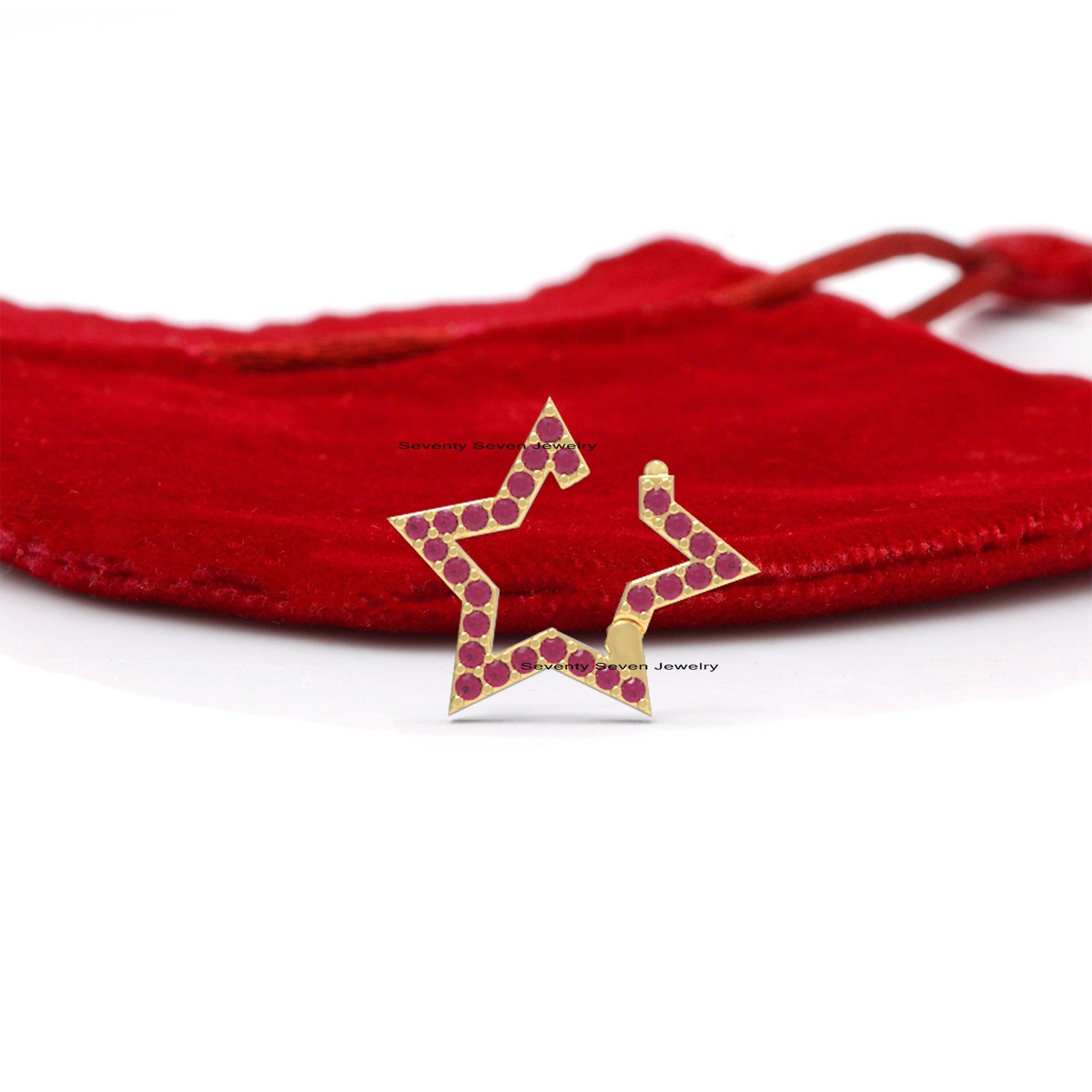 925 Silver Diamond Star Charm Holder: Enhancer Lock Pendant - View 2 - Seventy Seven Jewelry | SKU: SSMJH722-SLYGTQ-2026 925 Silver Diamond Star Charm Holder: Enhancer Lock Pendant - View 2 - Seventy Seven Jewelry | SKU: SSMJH722-SLYGTQ-2026