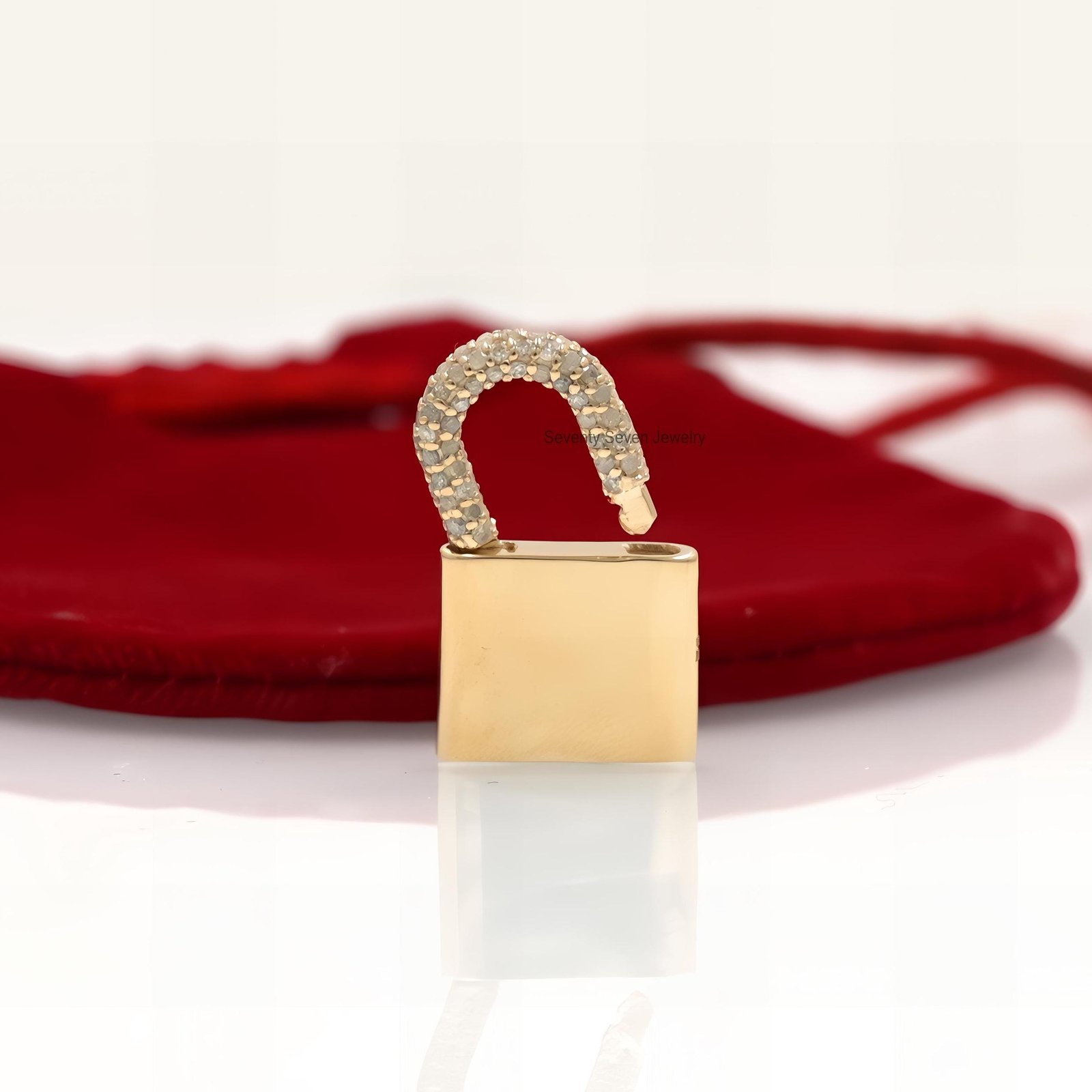 925 Silver Diamond Star Moon Padlock Pendant - View 3 - Seventy Seven Jewelry | SKU: SSMJP43-SLYGDI-2026,SSMJP43-SLYGCZ-VP 925 Silver Diamond Star Moon Padlock Pendant - View 3 - Seventy Seven Jewelry | SKU: SSMJP43-SLYGDI-2026,SSMJP43-SLYGCZ-VP