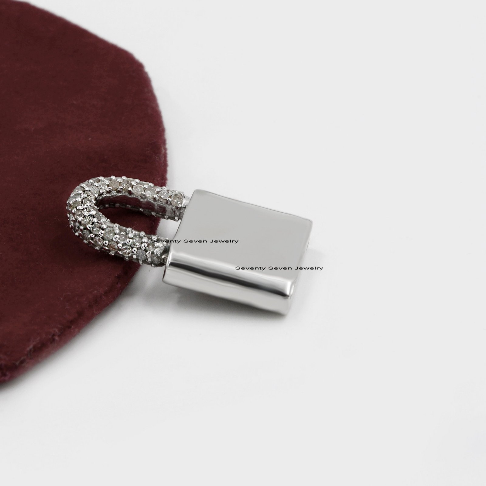 925 Silver Diamond Star Moon Padlock Pendant - View 7 - Seventy Seven Jewelry | SKU: SSMJP43-SLYGDI-2026,SSMJP43-SLYGCZ-VP 925 Silver Diamond Star Moon Padlock Pendant - View 7 - Seventy Seven Jewelry | SKU: SSMJP43-SLYGDI-2026,SSMJP43-SLYGCZ-VP