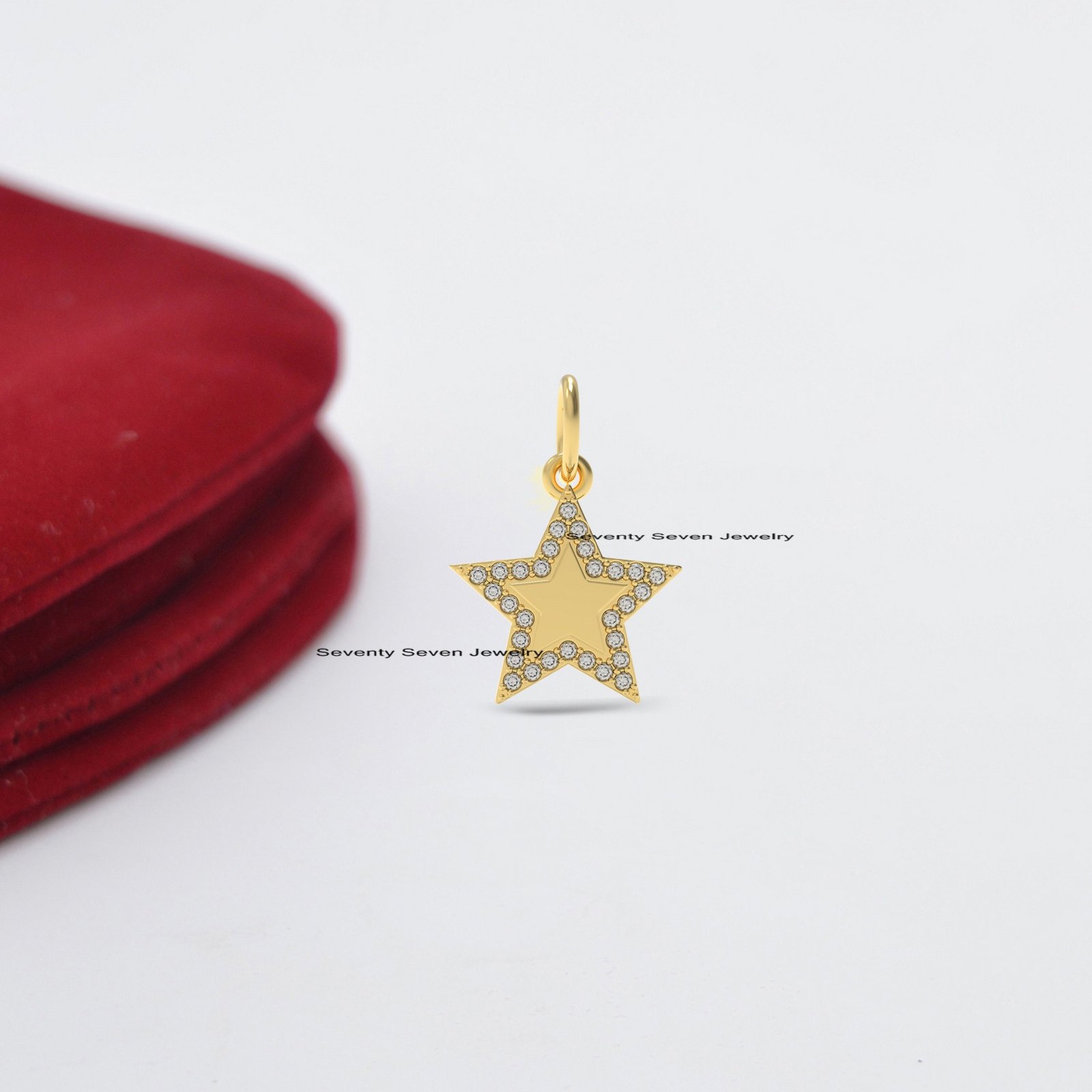 925 Silver Diamond Star Pendant: Gemstone Christmas Jewelry - View 4 - Seventy Seven Jewelry | SKU: SSMJP706-SLYGDI-2026 925 Silver Diamond Star Pendant: Gemstone Christmas Jewelry - View 4 - Seventy Seven Jewelry | SKU: SSMJP706-SLYGDI-2026