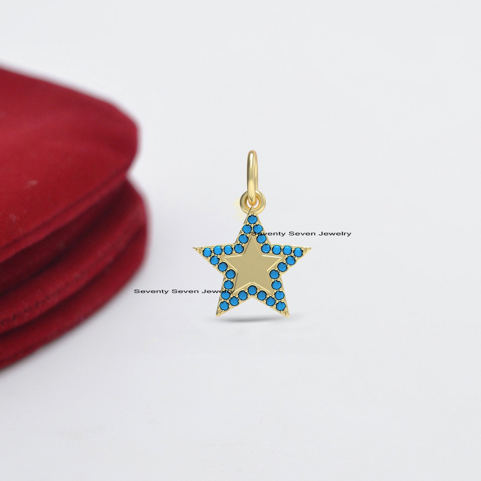 925 Silver Diamond Star Pendant: Gemstone Christmas Jewelry - View 5 - Seventy Seven Jewelry | SKU: SSMJP706-SLYGDI-2026 925 Silver Diamond Star Pendant: Gemstone Christmas Jewelry - View 5 - Seventy Seven Jewelry | SKU: SSMJP706-SLYGDI-2026