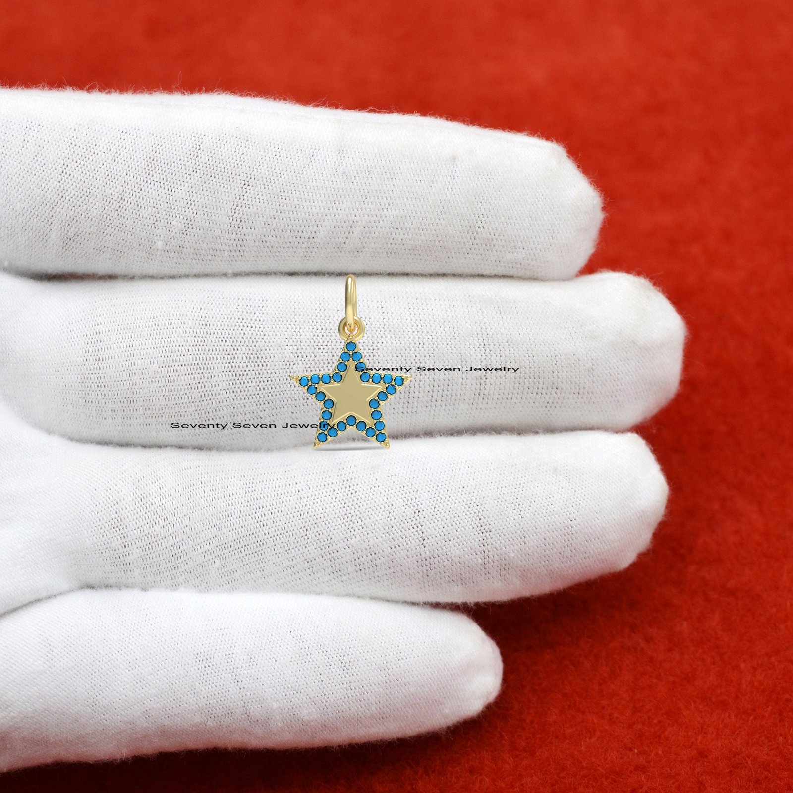 925 Silver Diamond Star Pendant: Gemstone Christmas Jewelry - View 6 - Seventy Seven Jewelry | SKU: SSMJP706-SLYGDI-2026 925 Silver Diamond Star Pendant: Gemstone Christmas Jewelry - View 6 - Seventy Seven Jewelry | SKU: SSMJP706-SLYGDI-2026