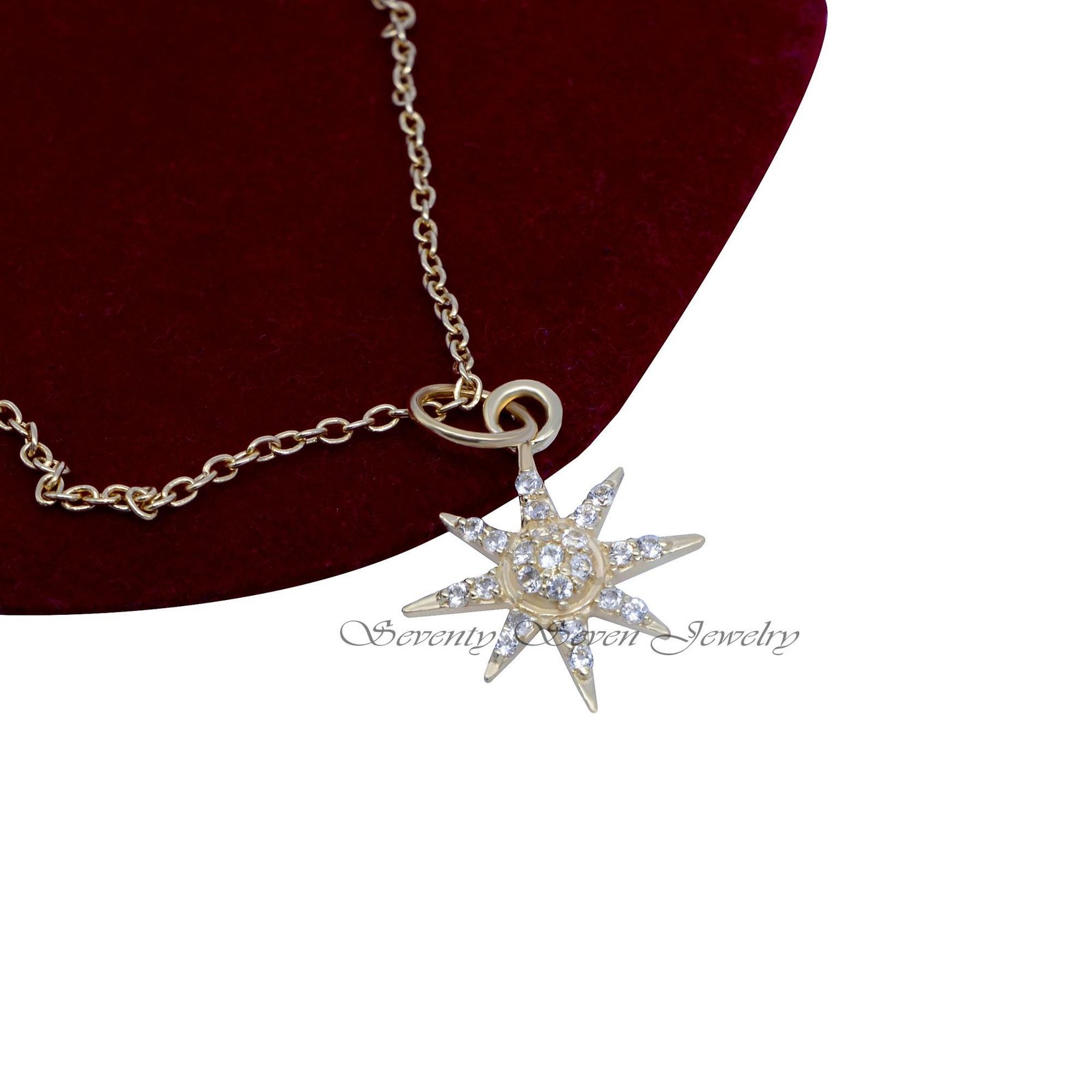 925 Silver Diamond Starburst Pendant Necklace: Christmas Jewelry - Seventy Seven Jewelry | SKU: SSMJP08-SLWGDI-N36-20I,SSMJP0 925 Silver Diamond Starburst Pendant Necklace: Christmas Jewelry - Seventy Seven Jewelry | SKU: SSMJP08-SLWGDI-N36-20I,SSMJP0