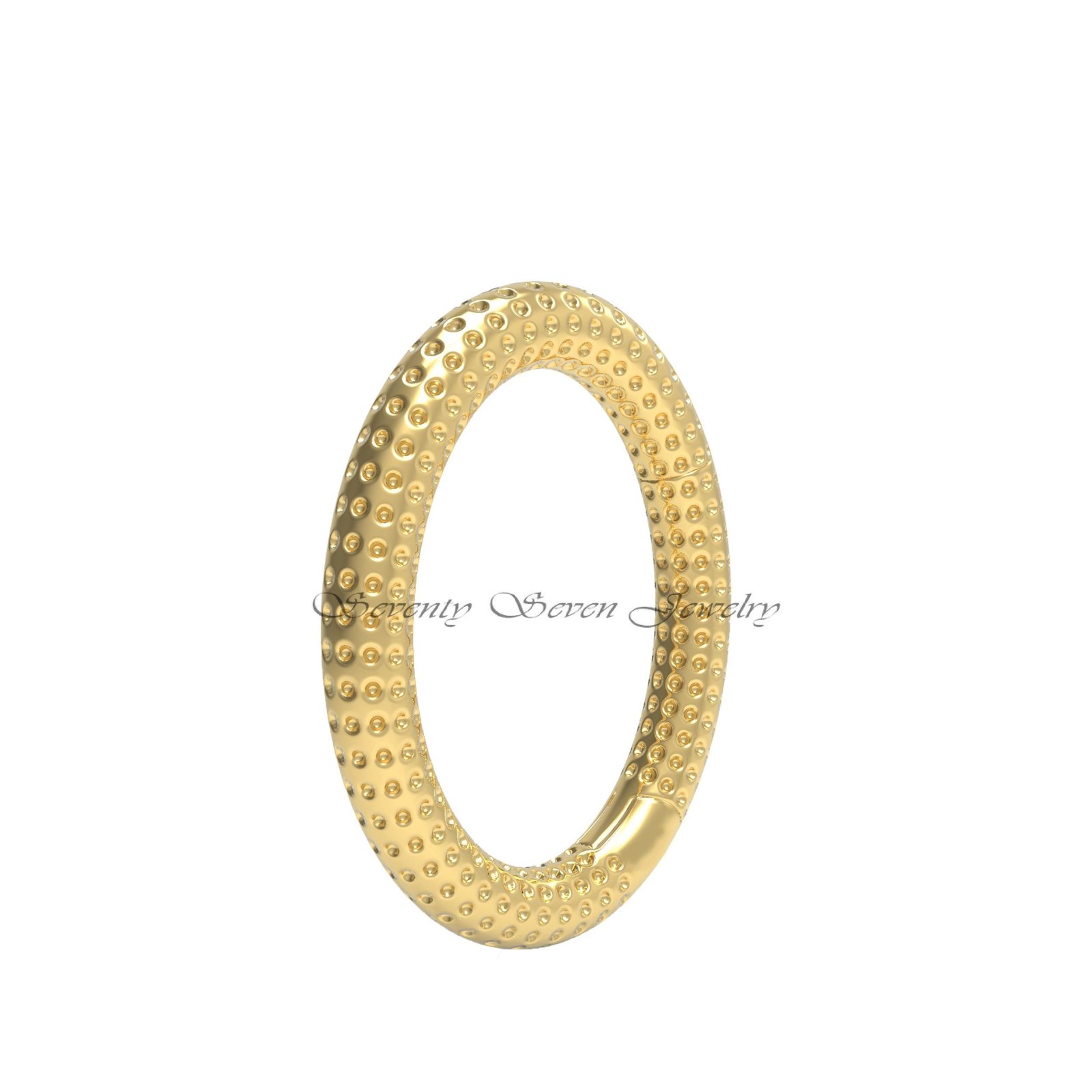925 Silver Dotted Oval Charm Enhancer: Link Lock Pendant - View 5 - Seventy Seven Jewelry | SKU: SSMJP644-SLYG-2026 925 Silver Dotted Oval Charm Enhancer: Link Lock Pendant - View 5 - Seventy Seven Jewelry | SKU: SSMJP644-SLYG-2026