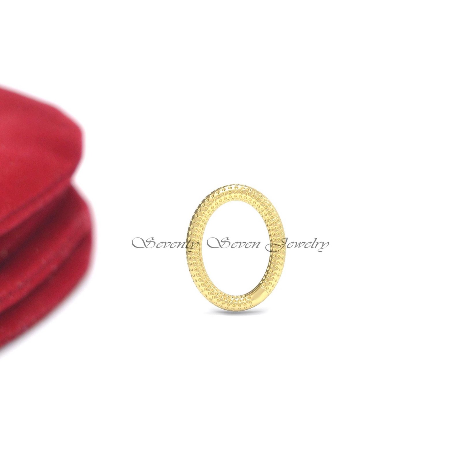 925 Silver Dotted Oval Charm Enhancer: Link Lock Pendant - View 6 - Seventy Seven Jewelry | SKU: SSMJP644-SLYG-2026 925 Silver Dotted Oval Charm Enhancer: Link Lock Pendant - View 6 - Seventy Seven Jewelry | SKU: SSMJP644-SLYG-2026