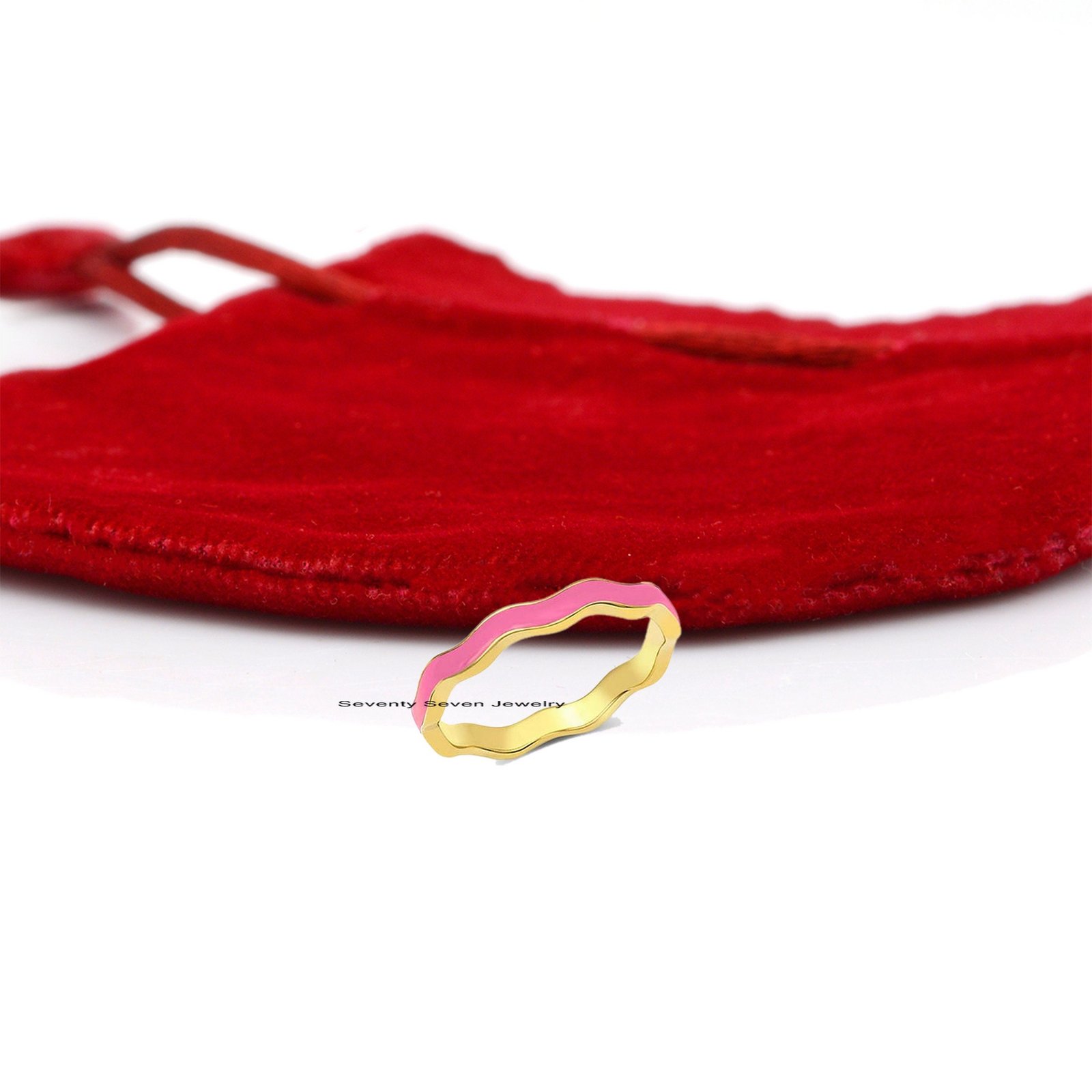 925 Silver Enamel Band Ring: Colorful Stacking Jewelry - View 6 - Seventy Seven Jewelry | SKU: SSMJR977-SLNSELPR-US-8-2026 925 Silver Enamel Band Ring: Colorful Stacking Jewelry - View 6 - Seventy Seven Jewelry | SKU: SSMJR977-SLNSELPR-US-8-2026