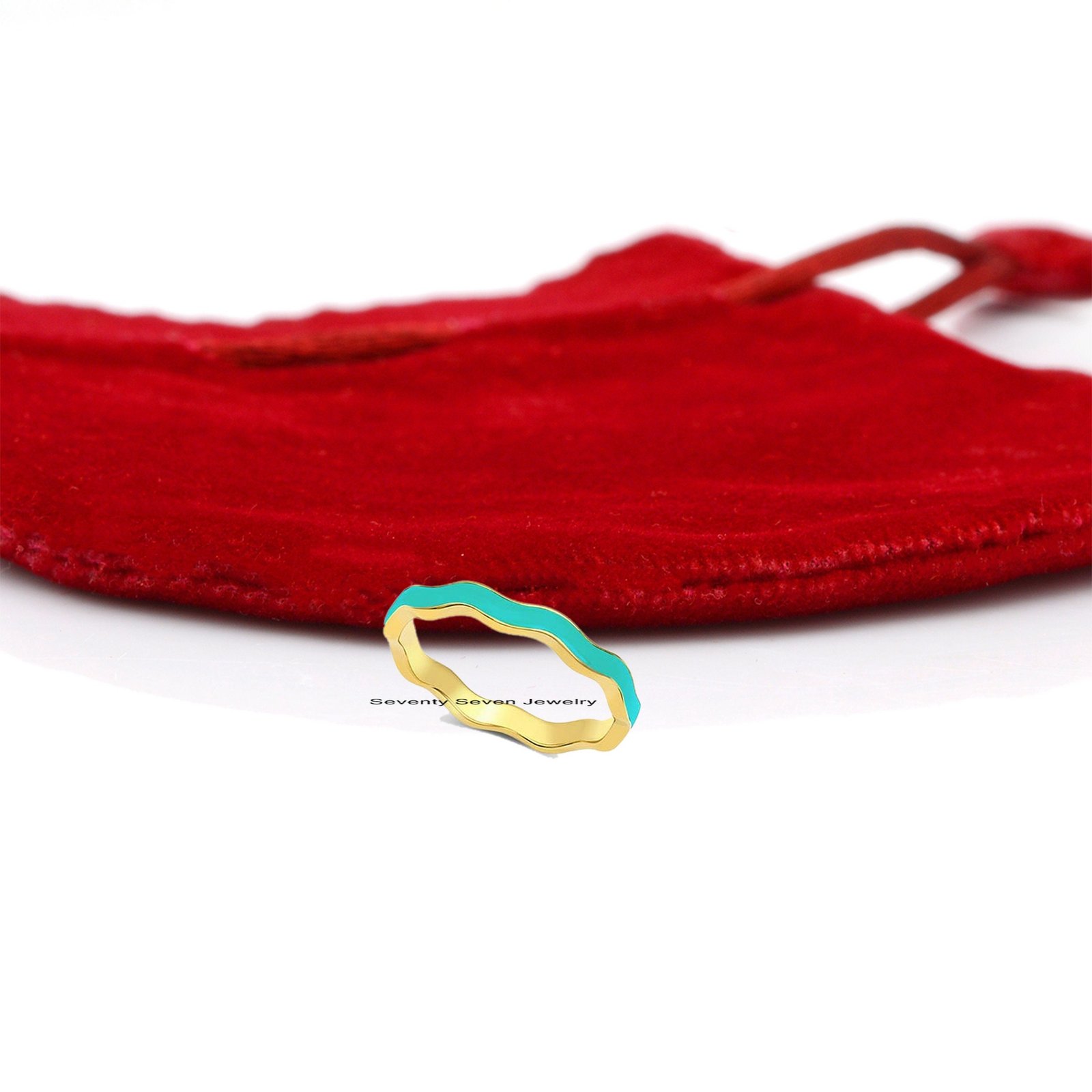 925 Silver Enamel Band Ring: Colorful Stacking Jewelry - View 7 - Seventy Seven Jewelry | SKU: SSMJR977-SLNSELPR-US-8-2026 925 Silver Enamel Band Ring: Colorful Stacking Jewelry - View 7 - Seventy Seven Jewelry | SKU: SSMJR977-SLNSELPR-US-8-2026