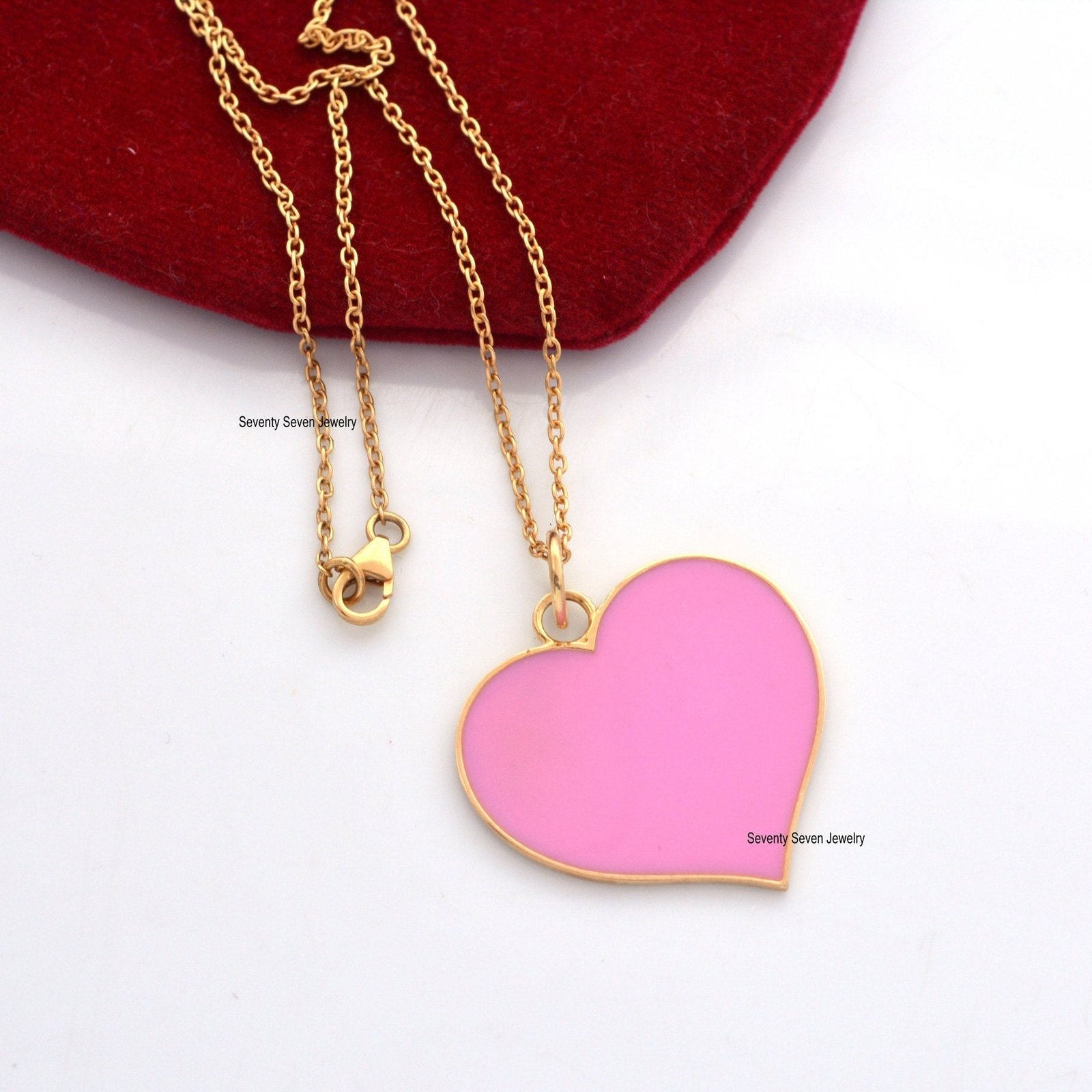 925 Silver Enamel Heart Pendant: Colorful Necklace Charm (30x32 MM) - View 2 - Seventy Seven Jewelry | SKU: SSMJP506-SLYGELP- 925 Silver Enamel Heart Pendant: Colorful Necklace Charm (30x32 MM) - View 2 - Seventy Seven Jewelry | SKU: SSMJP506-SLYGELP-