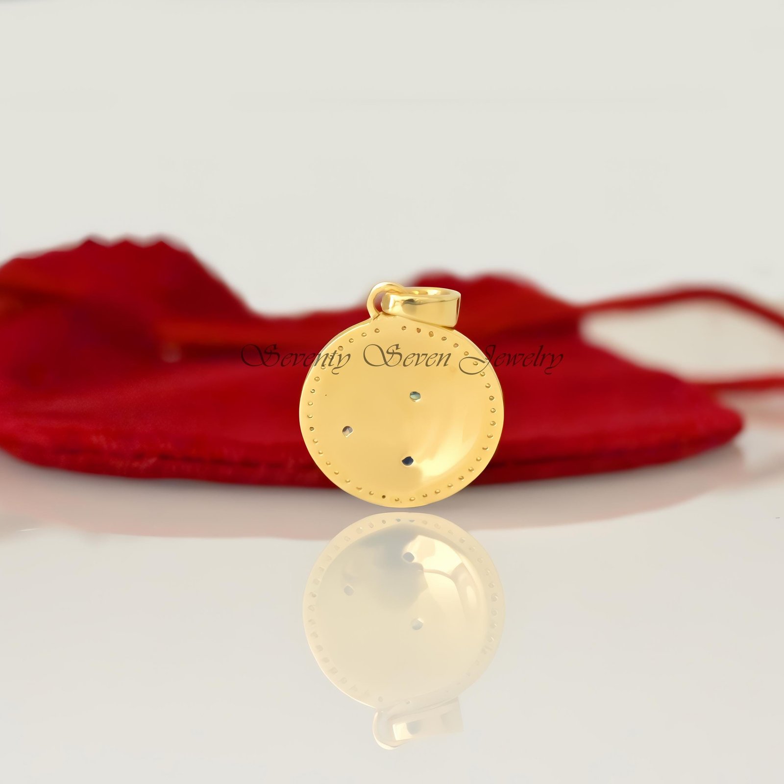 925 Silver Enamel Round Pendant: Sapphire Floral Charm - View 3 - Seventy Seven Jewelry | SKU: SSMJP257-SLRHDITLELTQ-2026 925 Silver Enamel Round Pendant: Sapphire Floral Charm - View 3 - Seventy Seven Jewelry | SKU: SSMJP257-SLRHDITLELTQ-2026