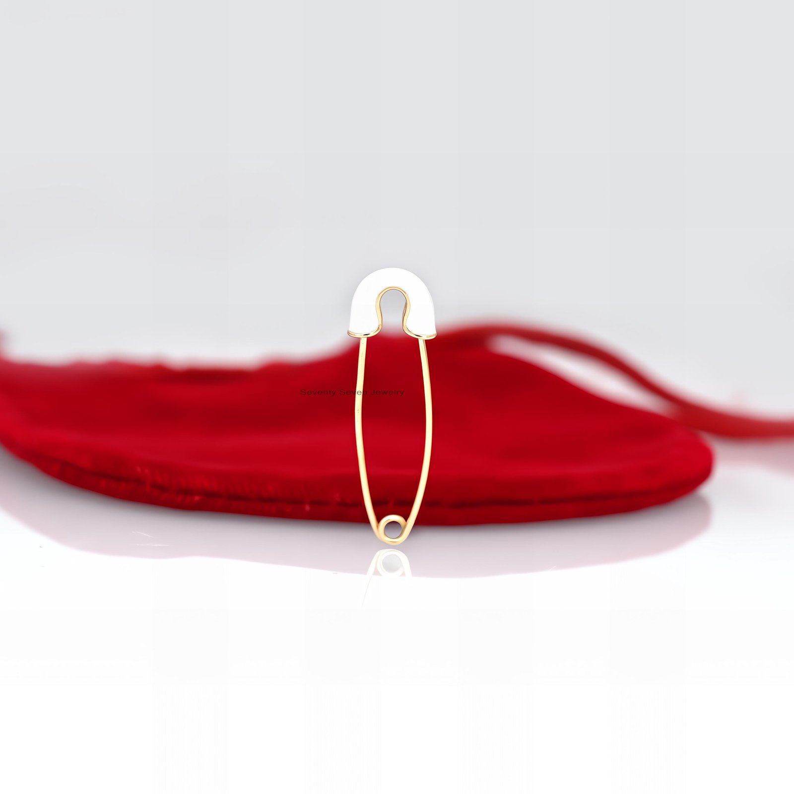 925 Silver Enamel Safety Pin Pendant: Charm Holder Brooch - View 2 - Seventy Seven Jewelry | SKU: SSMJP903-SLYGELP-2026 925 Silver Enamel Safety Pin Pendant: Charm Holder Brooch - View 2 - Seventy Seven Jewelry | SKU: SSMJP903-SLYGELP-2026