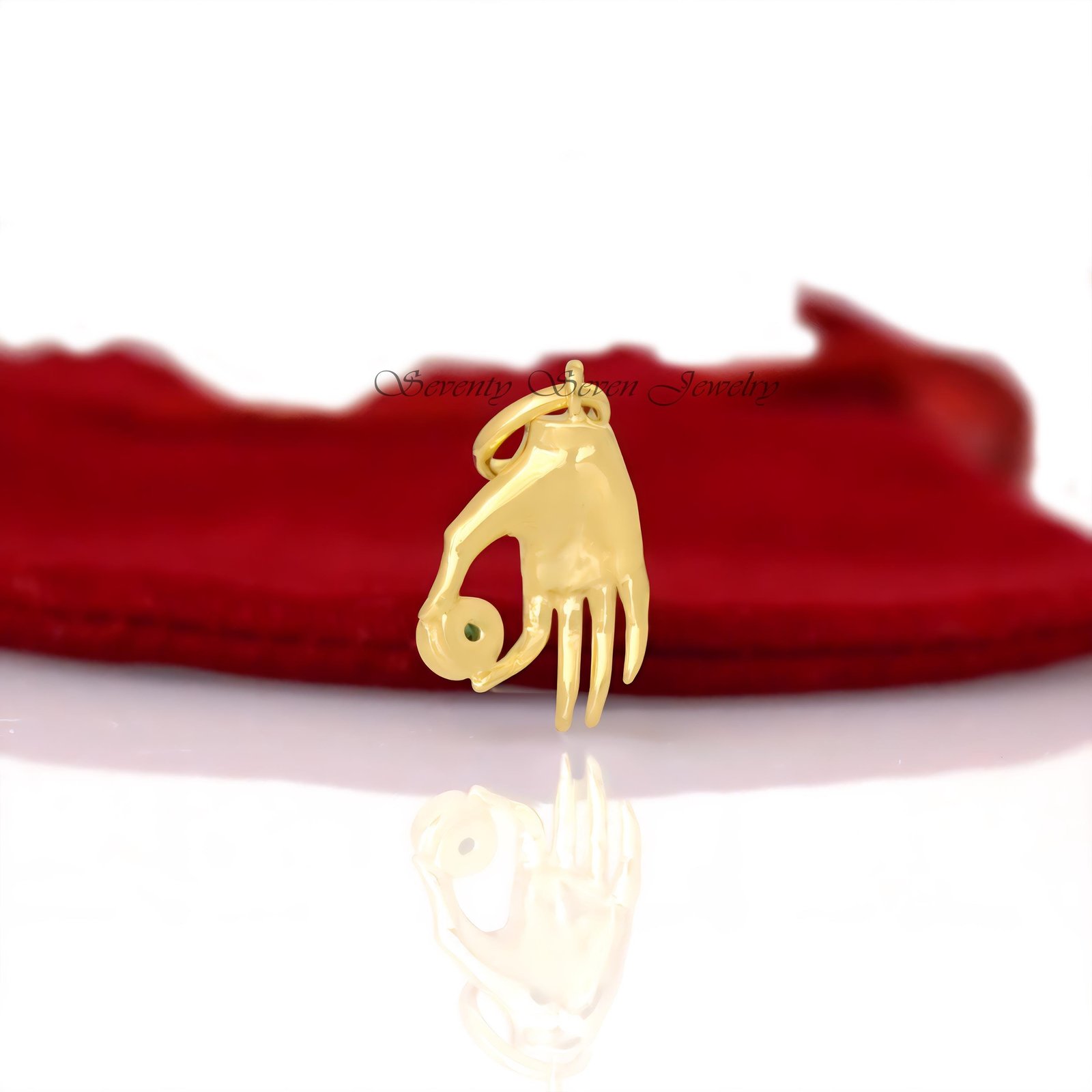 925 Silver Figa Hand Pendant: Gemstone Lucky Charm - View 3 - Seventy Seven Jewelry | SKU: SSMJP733-SLYGTQ-2026 925 Silver Figa Hand Pendant: Gemstone Lucky Charm - View 3 - Seventy Seven Jewelry | SKU: SSMJP733-SLYGTQ-2026