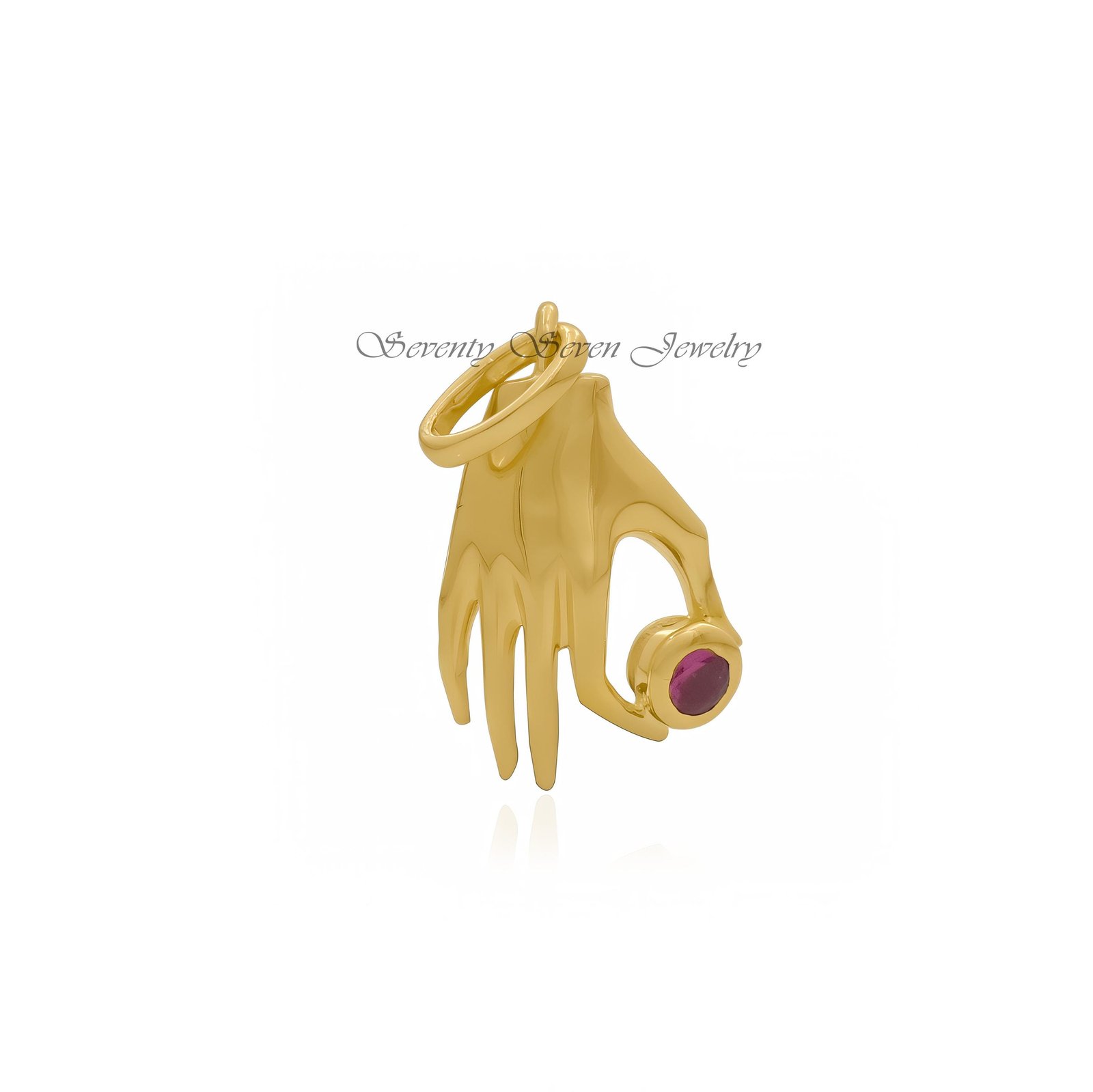 925 Silver Figa Hand Pendant: Gemstone Lucky Charm - View 5 - Seventy Seven Jewelry | SKU: SSMJP733-SLYGTQ-2026 925 Silver Figa Hand Pendant: Gemstone Lucky Charm - View 5 - Seventy Seven Jewelry | SKU: SSMJP733-SLYGTQ-2026