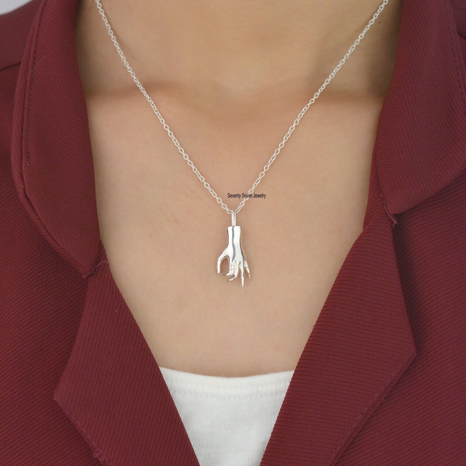 925 Silver Figa Hand Pendant: Lucky Charm Necklace (25 MM) - Seventy Seven Jewelry | SKU: SSMJP740-SLYG-25M-2026 925 Silver Figa Hand Pendant: Lucky Charm Necklace (25 MM) - Seventy Seven Jewelry | SKU: SSMJP740-SLYG-25M-2026