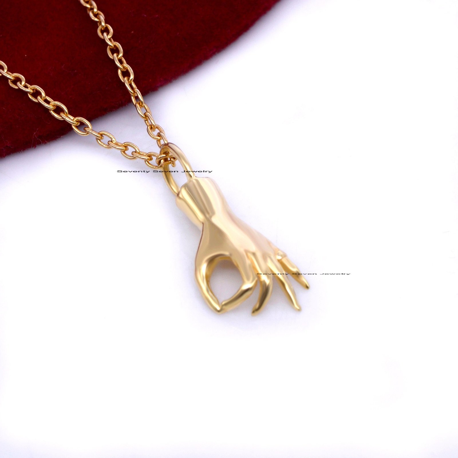 925 Silver Figa Hand Pendant: Lucky Charm Necklace (25 MM) - View 2 - Seventy Seven Jewelry | SKU: SSMJP740-SLYG-25M-2026 925 Silver Figa Hand Pendant: Lucky Charm Necklace (25 MM) - View 2 - Seventy Seven Jewelry | SKU: SSMJP740-SLYG-25M-2026