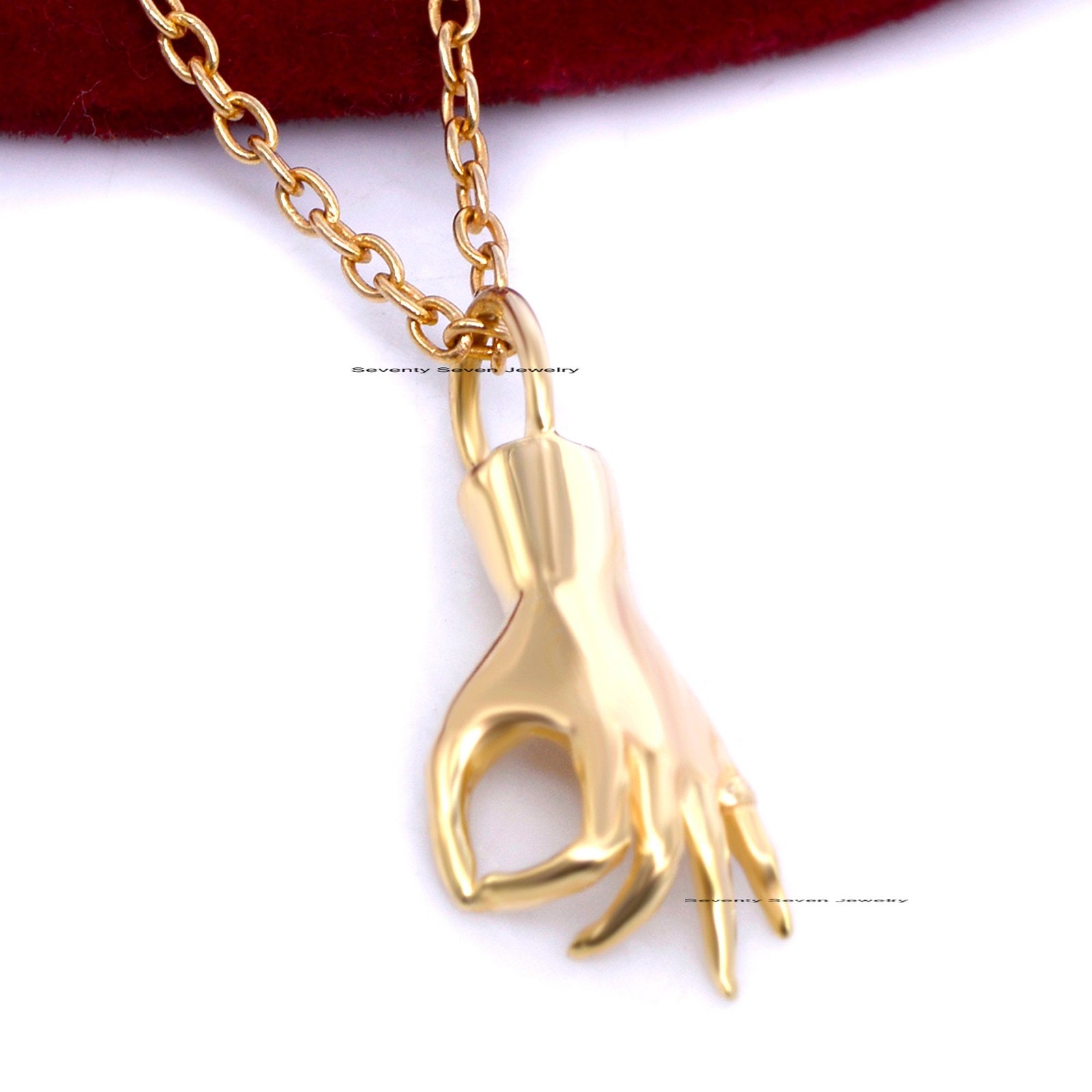 925 Silver Figa Hand Pendant: Lucky Charm Necklace (25 MM) - View 4 - Seventy Seven Jewelry | SKU: SSMJP740-SLYG-25M-2026 925 Silver Figa Hand Pendant: Lucky Charm Necklace (25 MM) - View 4 - Seventy Seven Jewelry | SKU: SSMJP740-SLYG-25M-2026
