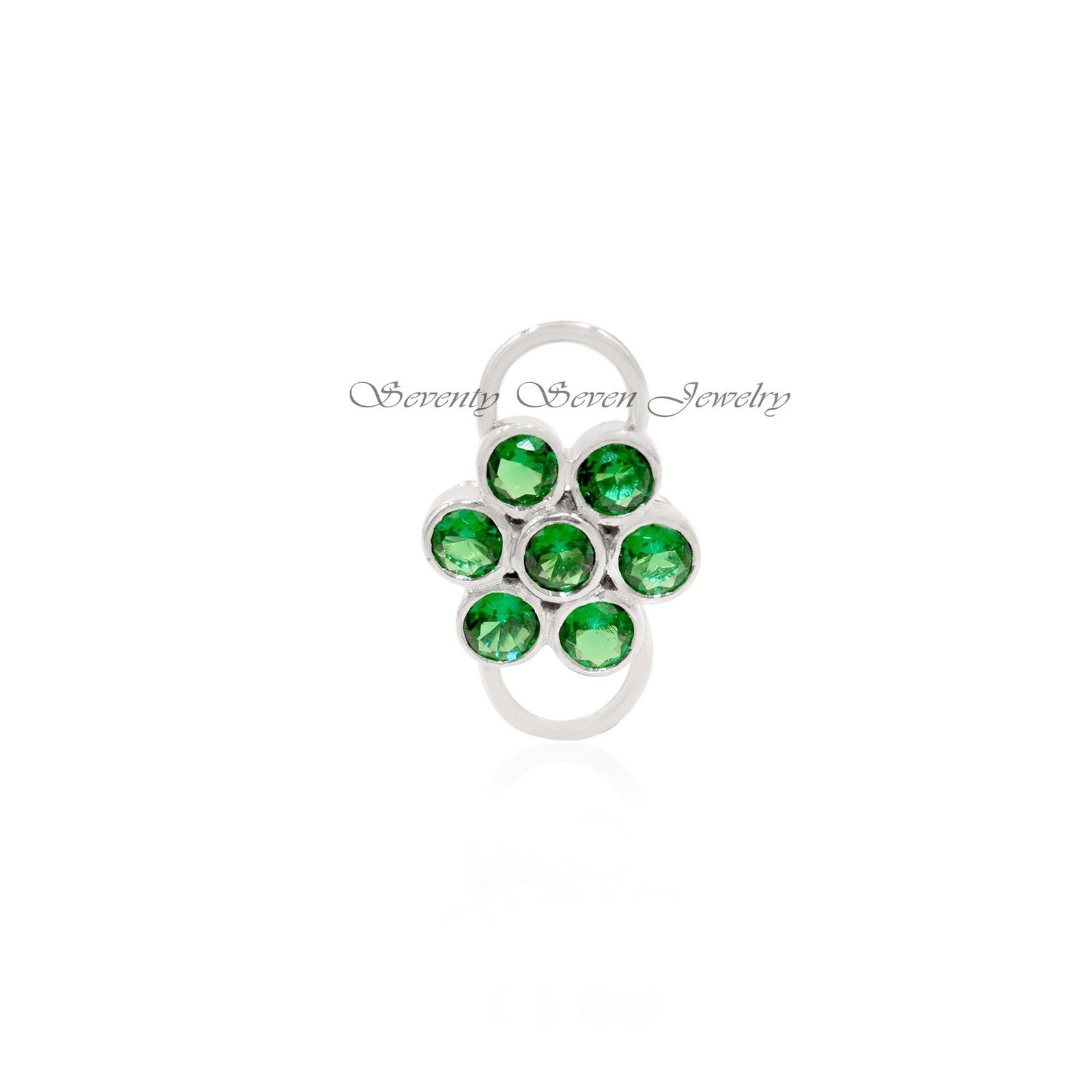 925 Silver Green Onyx Flower Padlock Pendant - Seventy Seven Jewelry | SKU: SSMJP427-SLYGGO-2026 925 Silver Green Onyx Flower Padlock Pendant - Seventy Seven Jewelry | SKU: SSMJP427-SLYGGO-2026