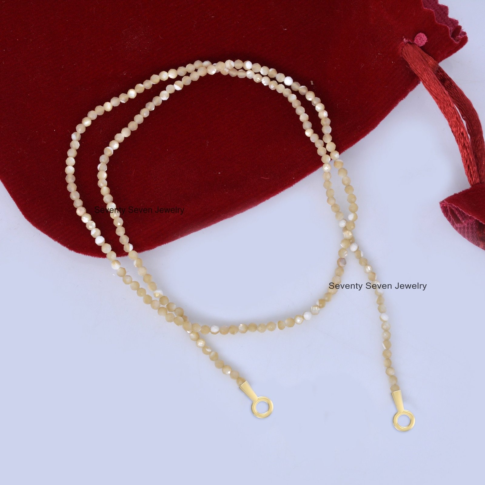 925 Silver Lapis Beads Necklace: Gemstone Charm Holder Jewelry - View 7 - Seventy Seven Jewelry | SKU: SSMJF121-SLYG-15M-2026 925 Silver Lapis Beads Necklace: Gemstone Charm Holder Jewelry - View 7 - Seventy Seven Jewelry | SKU: SSMJF121-SLYG-15M-2026