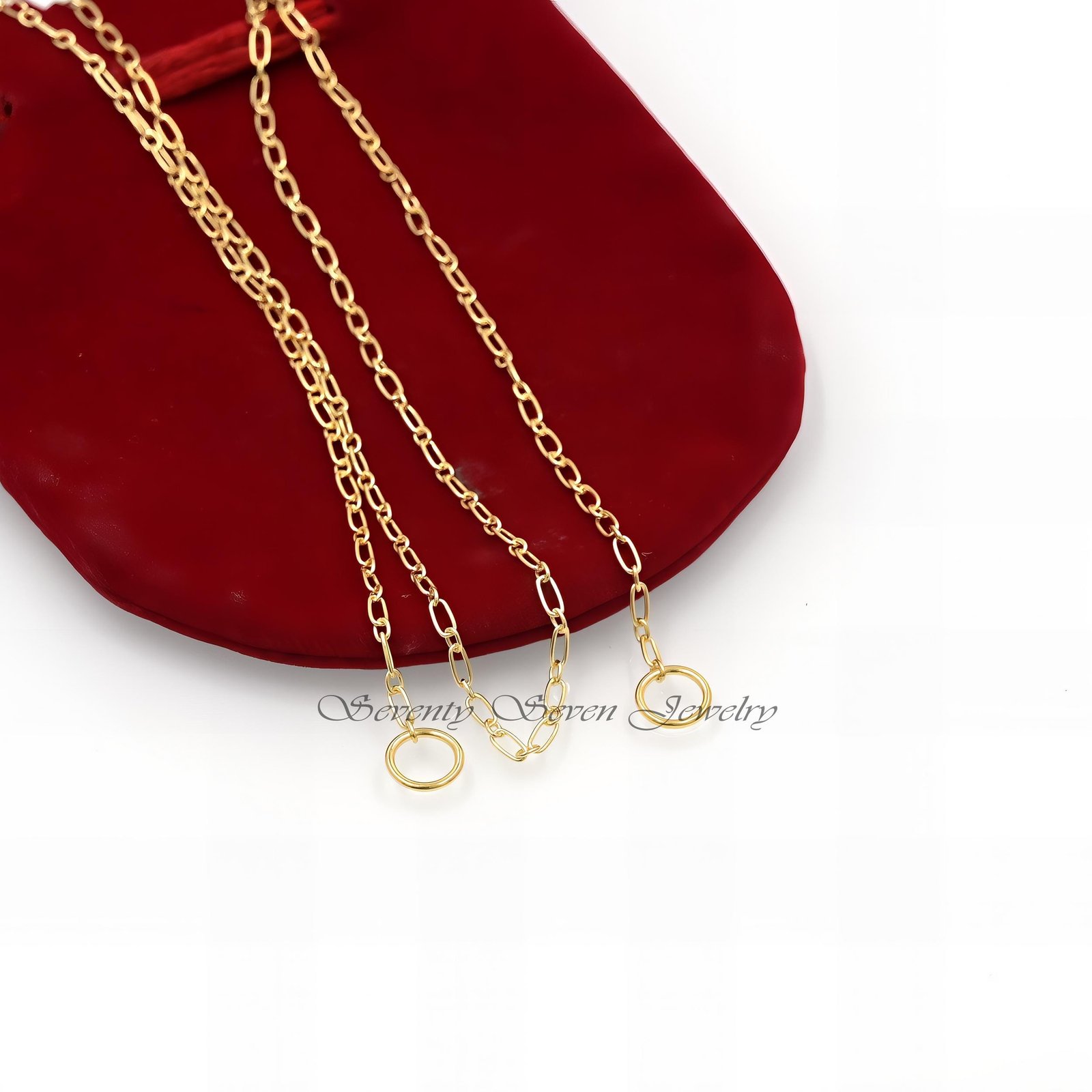 925 Silver Oval Link Chain Necklace: Enhancer Connector - View 2 - Seventy Seven Jewelry | SKU: G13A-SLYG 925 Silver Oval Link Chain Necklace: Enhancer Connector - View 2 - Seventy Seven Jewelry | SKU: G13A-SLYG