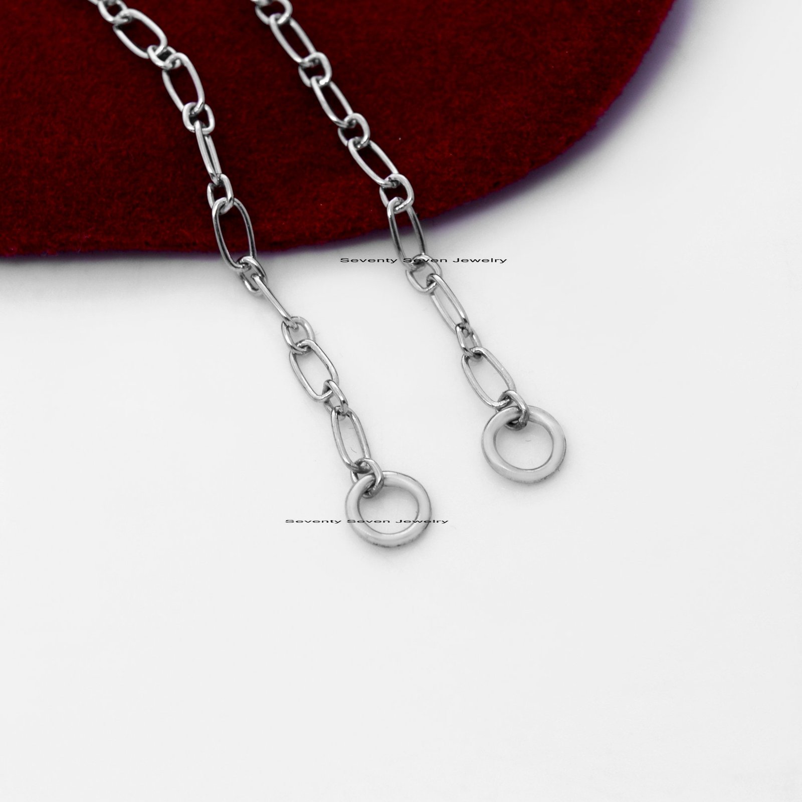 925 Silver Oval Link Chain Necklace: Enhancer Connector - View 6 - Seventy Seven Jewelry | SKU: G13A-SLYG 925 Silver Oval Link Chain Necklace: Enhancer Connector - View 6 - Seventy Seven Jewelry | SKU: G13A-SLYG