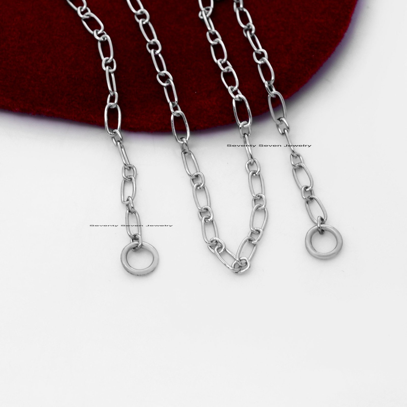 925 Silver Oval Link Chain Necklace: Enhancer Connector - View 7 - Seventy Seven Jewelry | SKU: G13A-SLYG 925 Silver Oval Link Chain Necklace: Enhancer Connector - View 7 - Seventy Seven Jewelry | SKU: G13A-SLYG