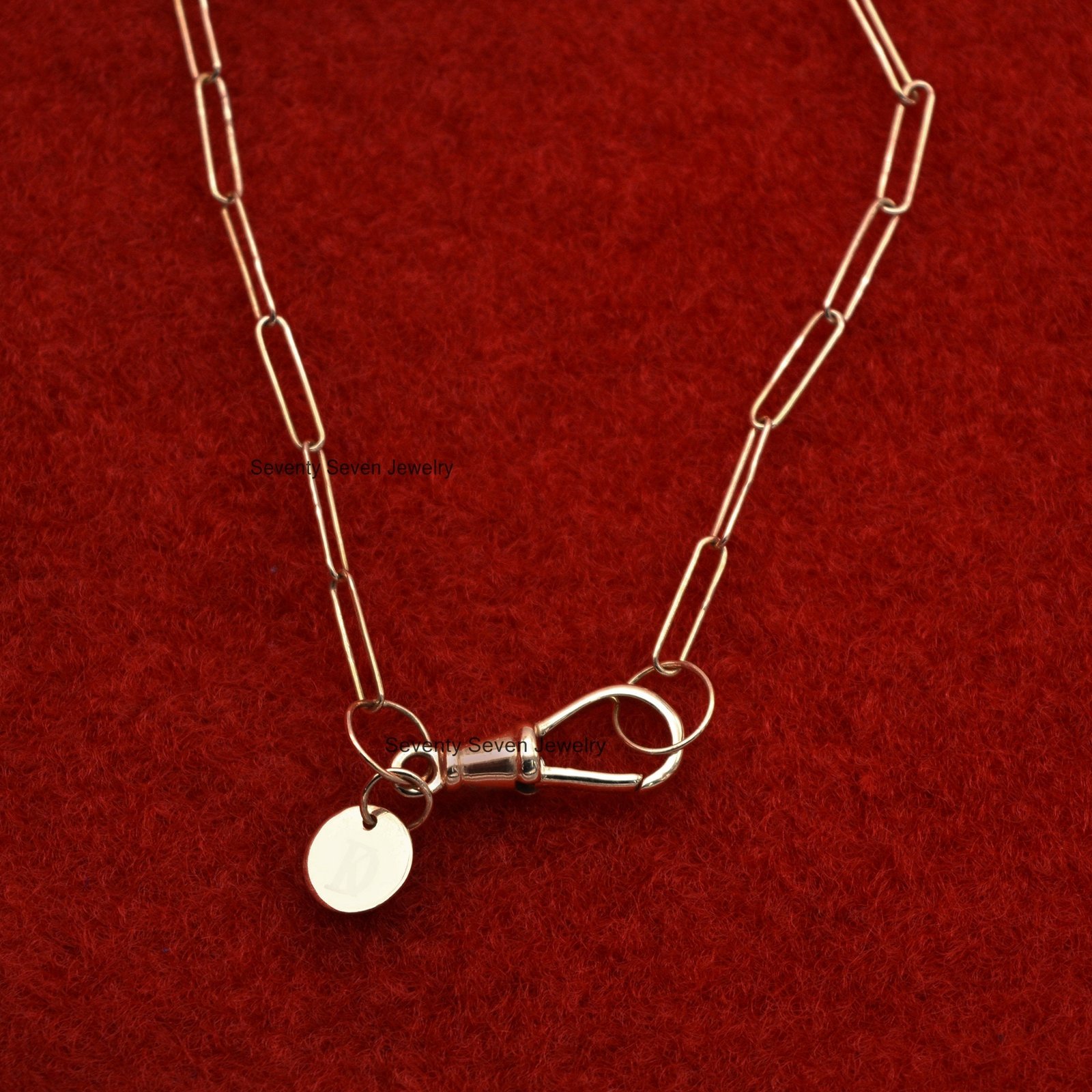 925 Silver Paperclip Chain Necklace: Swivel Push Lock Layer - View 5 - Seventy Seven Jewelry | SKU: SSG2-SLYG-11M-16I-F214-F9 925 Silver Paperclip Chain Necklace: Swivel Push Lock Layer - View 5 - Seventy Seven Jewelry | SKU: SSG2-SLYG-11M-16I-F214-F9