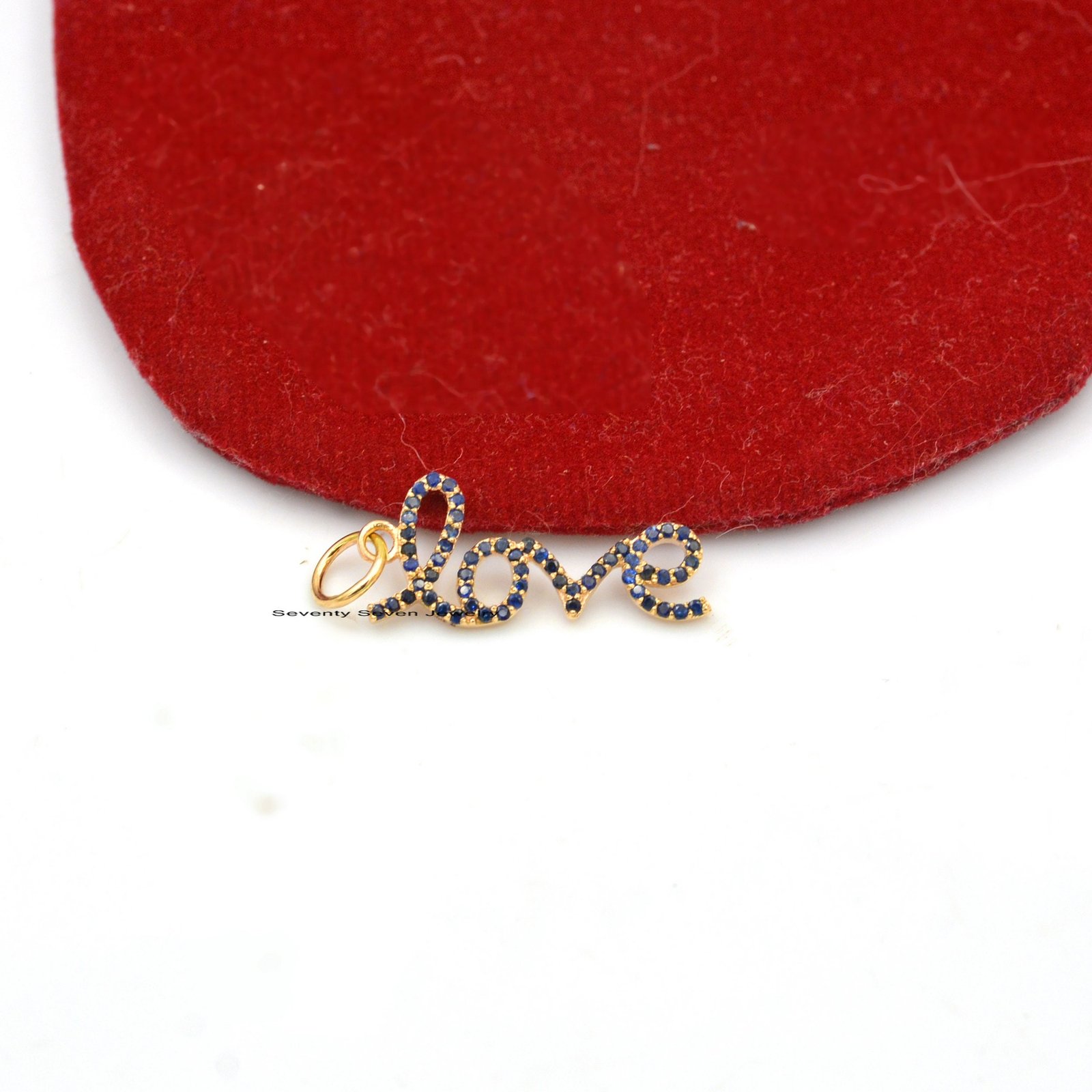 925 Silver Pave Love Words Charm: Cursive Initial Pendant - View 7 - Seventy Seven Jewelry | SKU: SSMJP577-SLYG-2026 925 Silver Pave Love Words Charm: Cursive Initial Pendant - View 7 - Seventy Seven Jewelry | SKU: SSMJP577-SLYG-2026