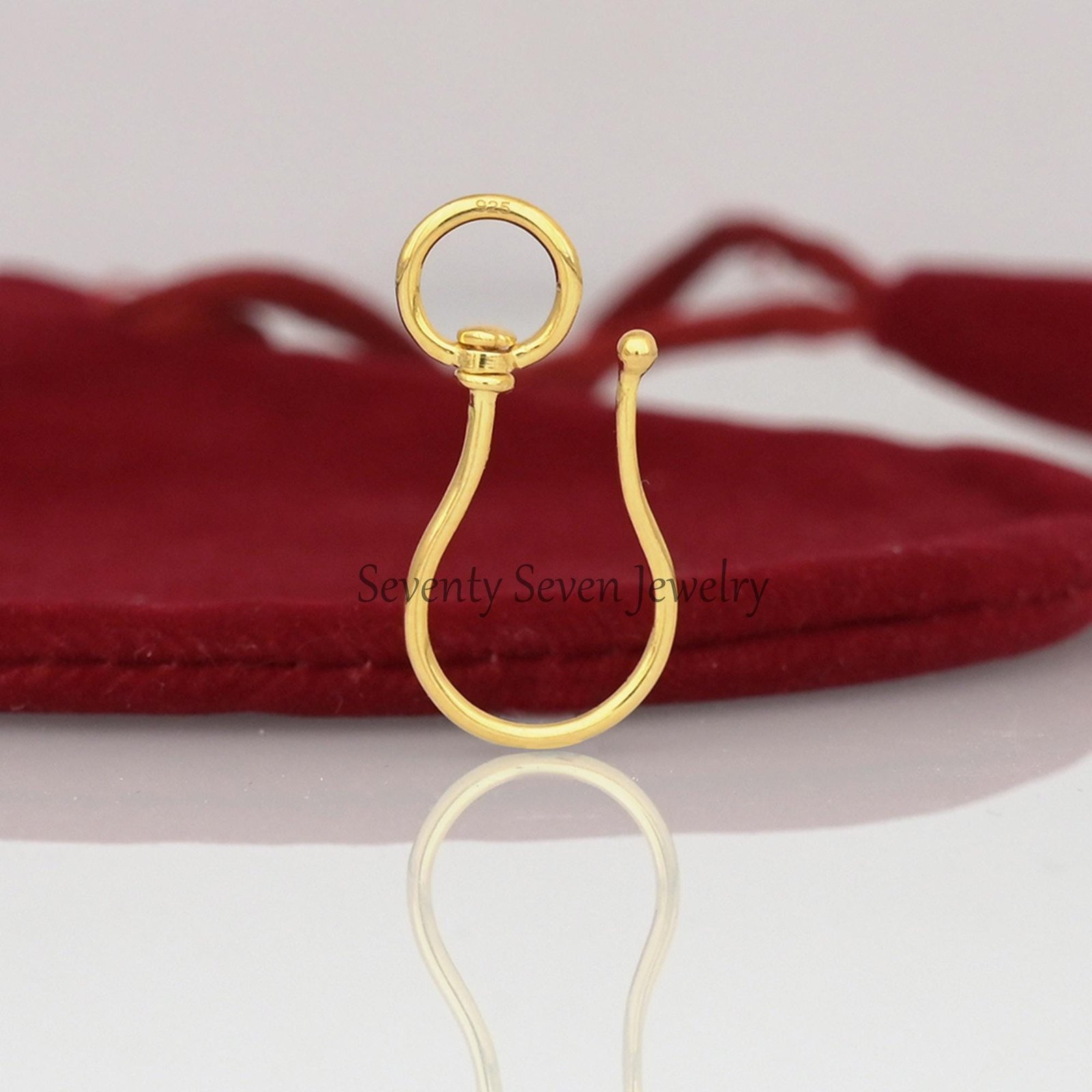925 Silver Shepherd Hook Pendant: Charm Holder, Anchor Enhancer (25mm) - Seventy Seven Jewelry | SKU: SSMJP1147-SLNS-25M-2026 925 Silver Shepherd Hook Pendant: Charm Holder, Anchor Enhancer (25mm) - Seventy Seven Jewelry | SKU: SSMJP1147-SLNS-25M-2026