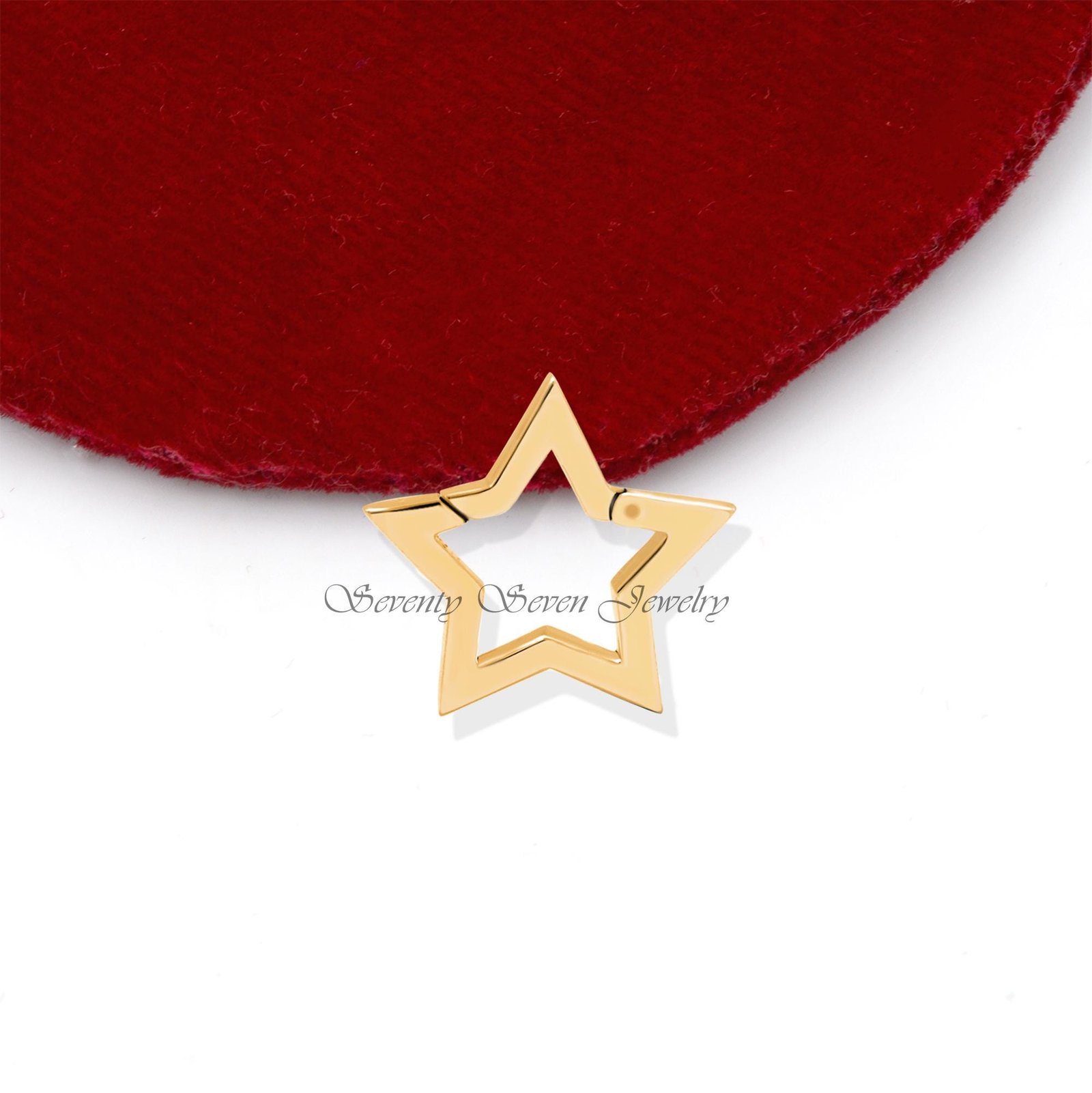 925 Silver Star Charm Holder: Clasp Link Lock - View 4 - Seventy Seven Jewelry | SKU: SSMJH451-SLYG-02/2026 925 Silver Star Charm Holder: Clasp Link Lock - View 4 - Seventy Seven Jewelry | SKU: SSMJH451-SLYG-02/2026