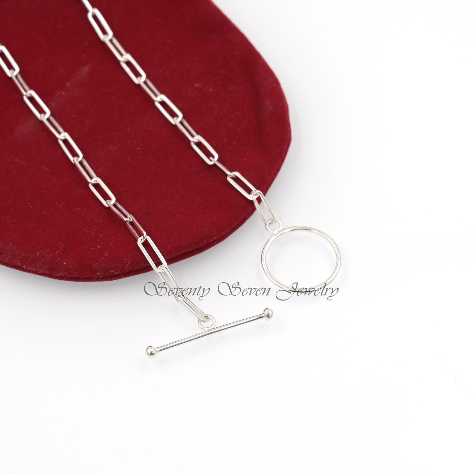 925 Silver Toggle Necklace, 18 Inch Charms Jewelry, T-Bar Chain - View 4 - Seventy Seven Jewelry | SKU: SSMJN217-SLWG-18I-V 925 Silver Toggle Necklace, 18 Inch Charms Jewelry, T-Bar Chain - View 4 - Seventy Seven Jewelry | SKU: SSMJN217-SLWG-18I-V