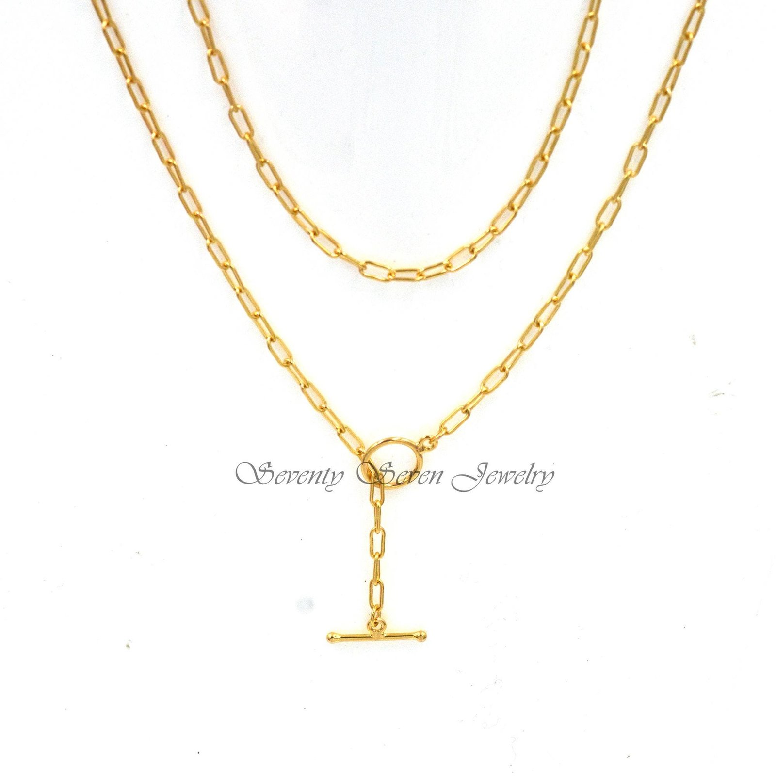 925 Silver Toggle Necklace, 18 Inch Charms Jewelry, T-Bar Chain - View 5 - Seventy Seven Jewelry | SKU: SSMJN217-SLWG-18I-V 925 Silver Toggle Necklace, 18 Inch Charms Jewelry, T-Bar Chain - View 5 - Seventy Seven Jewelry | SKU: SSMJN217-SLWG-18I-V