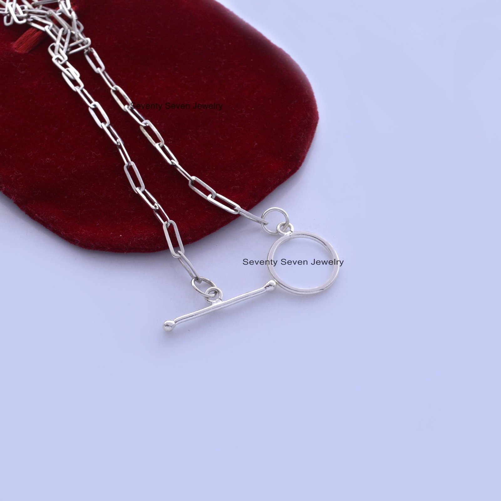 925 Silver Toggle Necklace, 18 Inch Charms Jewelry, T-Bar Chain - View 6 - Seventy Seven Jewelry | SKU: SSMJN217-SLWG-18I-V 925 Silver Toggle Necklace, 18 Inch Charms Jewelry, T-Bar Chain - View 6 - Seventy Seven Jewelry | SKU: SSMJN217-SLWG-18I-V