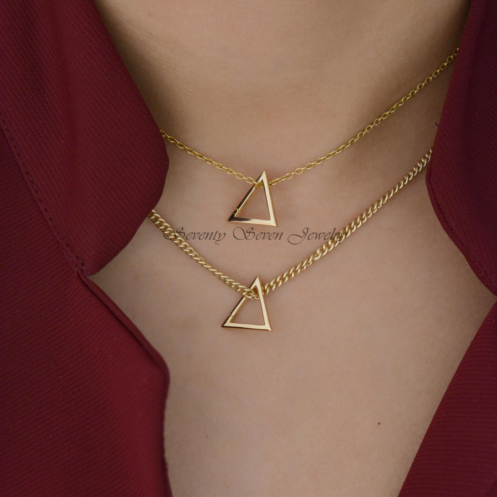 925 Silver Triangle Charm Holder: Snap Lock Enhancer (15x15 MM) - View 2 - Seventy Seven Jewelry | SKU: SSMJP450-SLYG-2026 925 Silver Triangle Charm Holder: Snap Lock Enhancer (15x15 MM) - View 2 - Seventy Seven Jewelry | SKU: SSMJP450-SLYG-2026