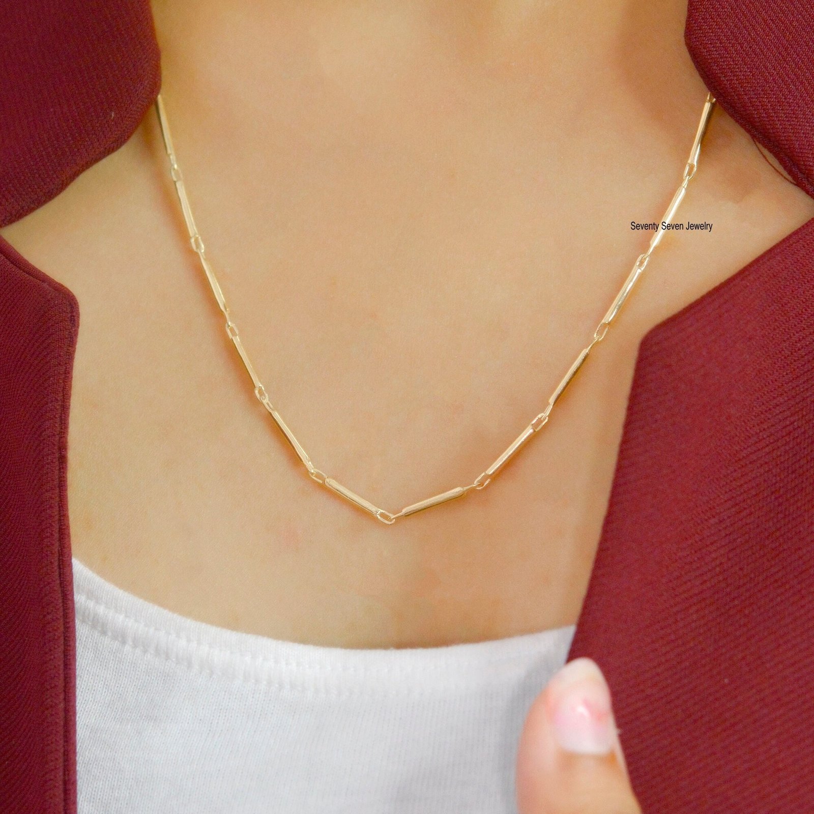 925 Silver Tube Link Chain Necklace: Swivel Lock Piping - Seventy Seven Jewelry | SKU: SSMJN215-SLWG-20I-V 925 Silver Tube Link Chain Necklace: Swivel Lock Piping - Seventy Seven Jewelry | SKU: SSMJN215-SLWG-20I-V