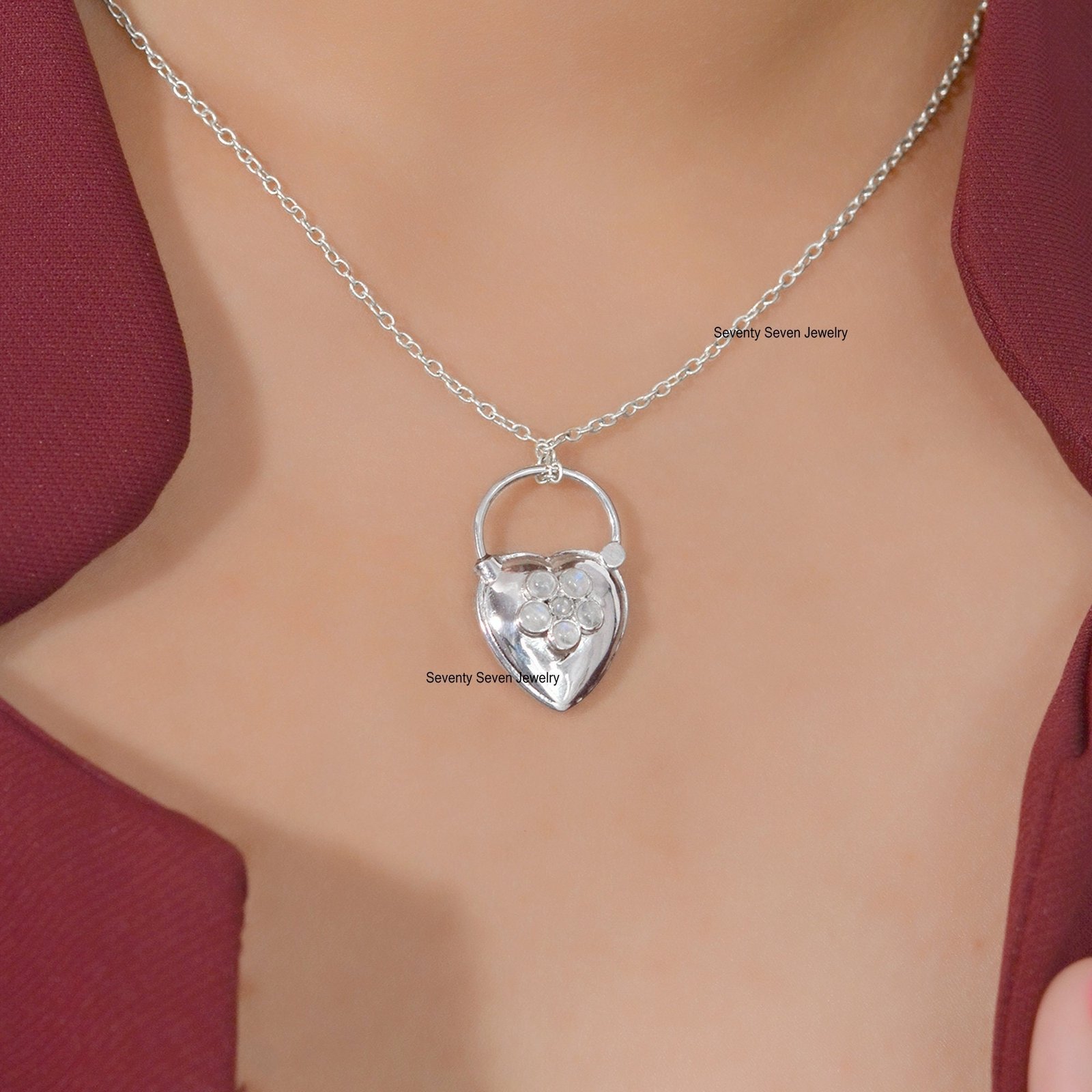 925 Silver Turquoise Heart Padlock Pendant: Gemstone Jewelry - Seventy Seven Jewelry | SKU: SSMJP441-SLYGPSP-2026 925 Silver Turquoise Heart Padlock Pendant: Gemstone Jewelry - Seventy Seven Jewelry | SKU: SSMJP441-SLYGPSP-2026