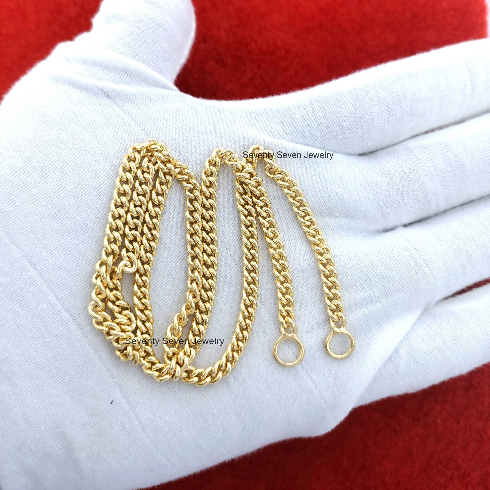 925 Sterling Silver Curb Chain Necklace, Oxidized & Gold Plated, 4.80MM - View 4 - Seventy Seven Jewelry | SKU: SSG17-SLOXYG- 925 Sterling Silver Curb Chain Necklace, Oxidized & Gold Plated, 4.80MM - View 4 - Seventy Seven Jewelry | SKU: SSG17-SLOXYG-