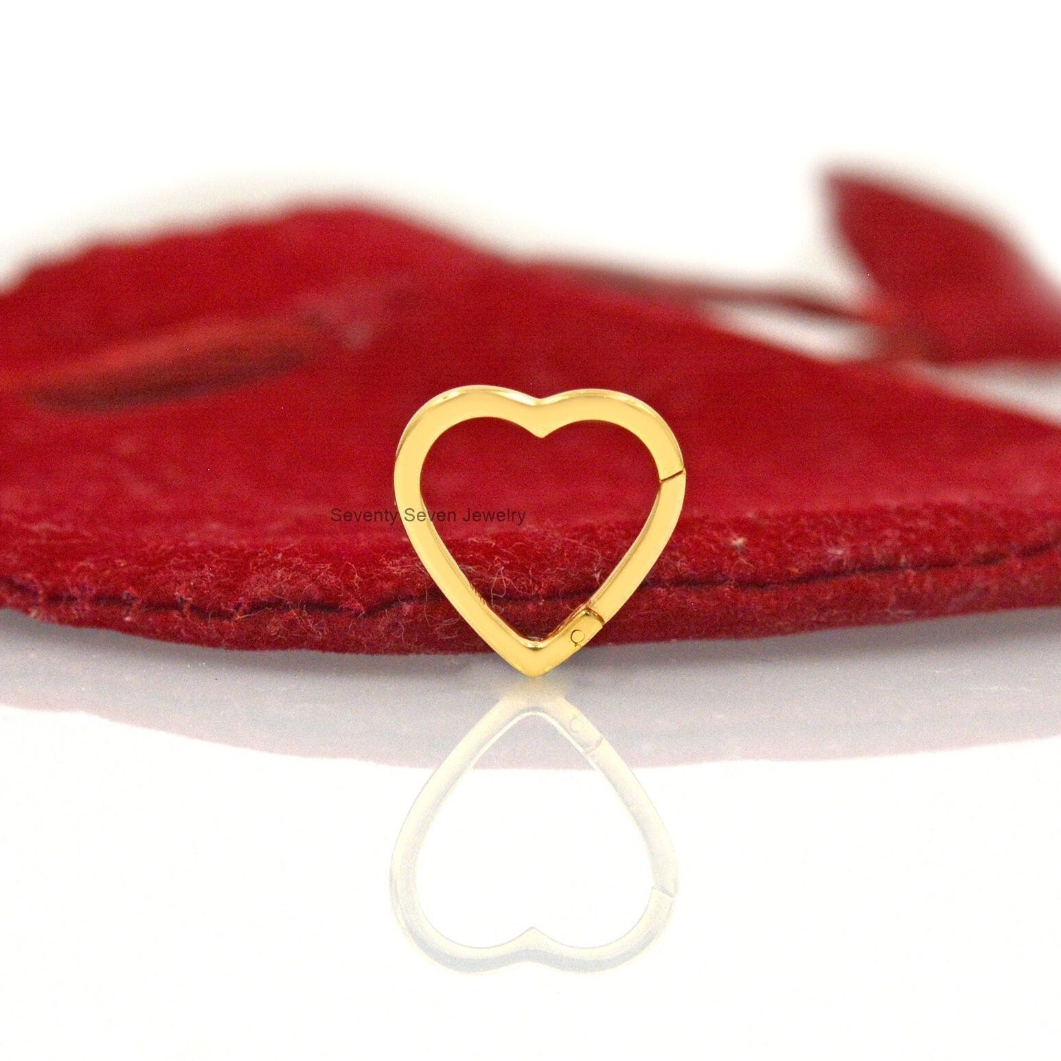 925 Sterling Silver Heart Charm Enhancer - 15mm - View 2 - Seventy Seven Jewelry | SKU: SSMJP446-SLYG-2026 925 Sterling Silver Heart Charm Enhancer - 15mm - View 2 - Seventy Seven Jewelry | SKU: SSMJP446-SLYG-2026