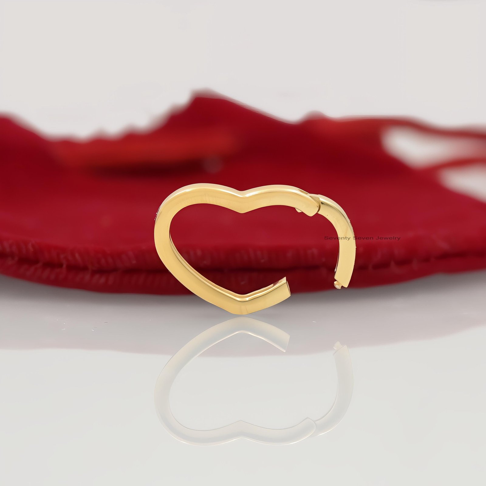 925 Sterling Silver Heart Charm Enhancer, Custom Link Lock - View 2 - Seventy Seven Jewelry | SKU: SSMJH647-SLYG-2026 925 Sterling Silver Heart Charm Enhancer, Custom Link Lock - View 2 - Seventy Seven Jewelry | SKU: SSMJH647-SLYG-2026
