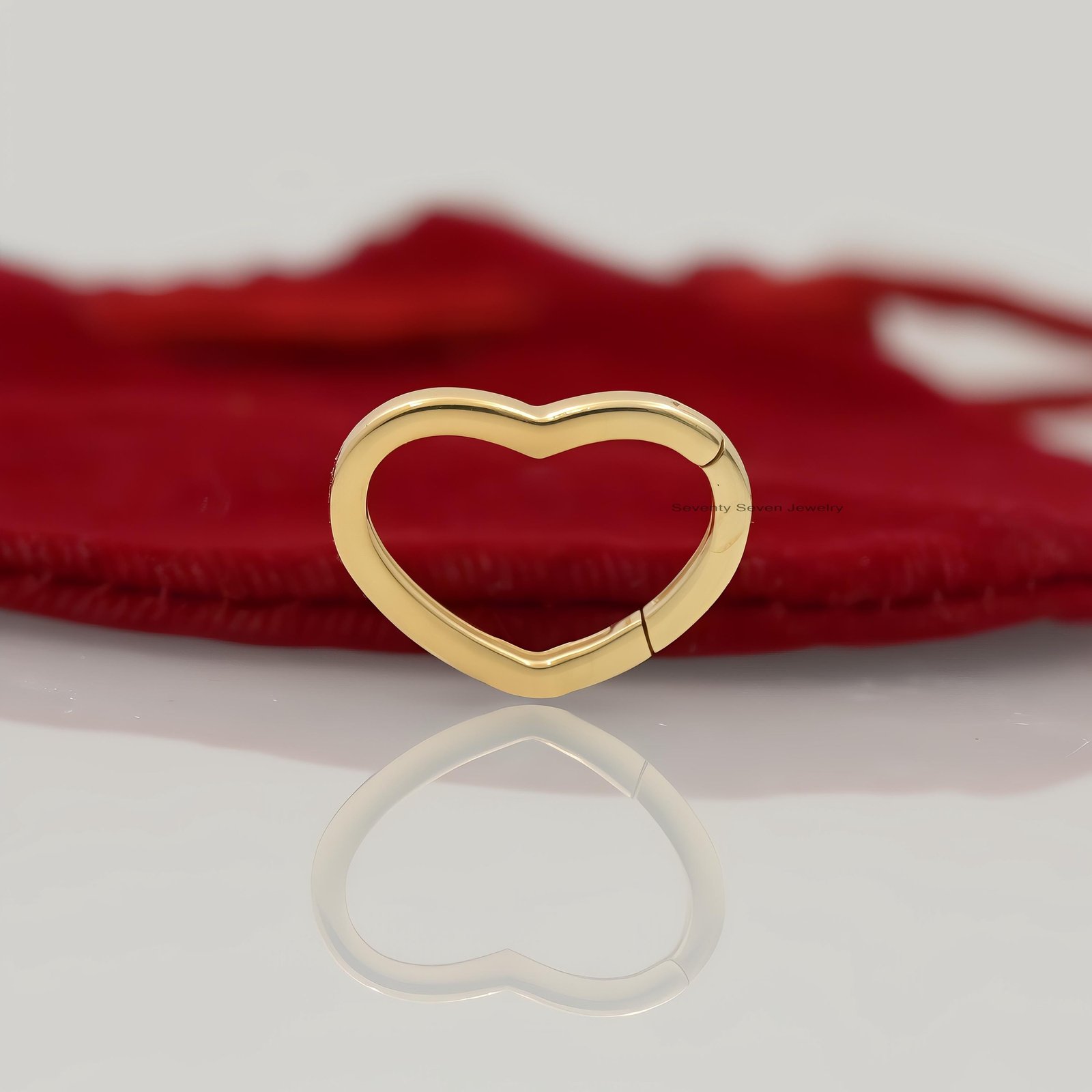 925 Sterling Silver Heart Charm Enhancer, Custom Link Lock - View 3 - Seventy Seven Jewelry | SKU: SSMJH647-SLYG-2026 925 Sterling Silver Heart Charm Enhancer, Custom Link Lock - View 3 - Seventy Seven Jewelry | SKU: SSMJH647-SLYG-2026